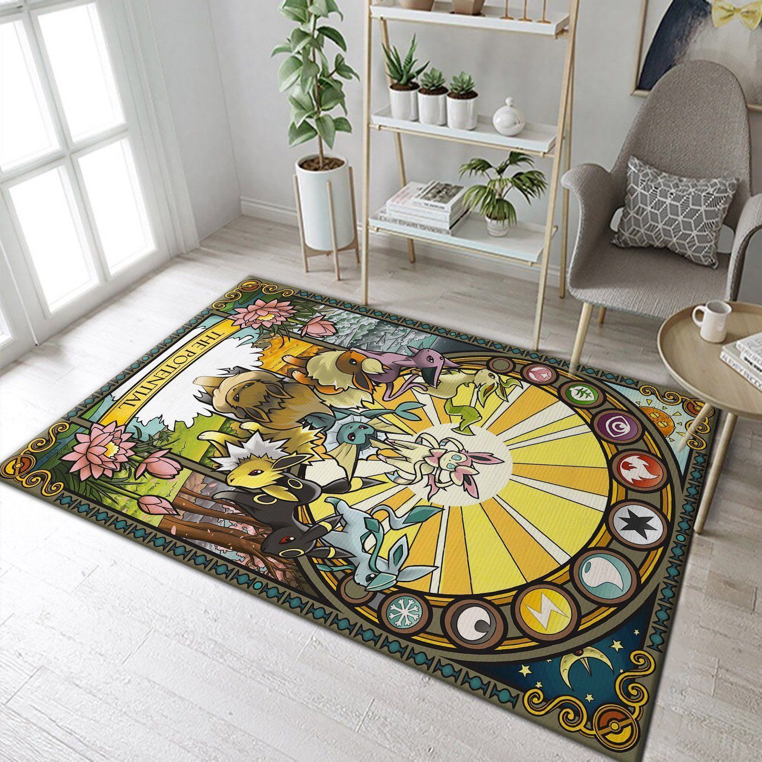 Eevee Pokemon Area Rugs Anime Movies Living Room Carpet Floor Decor The US Decor - Indoor Outdoor Rugs