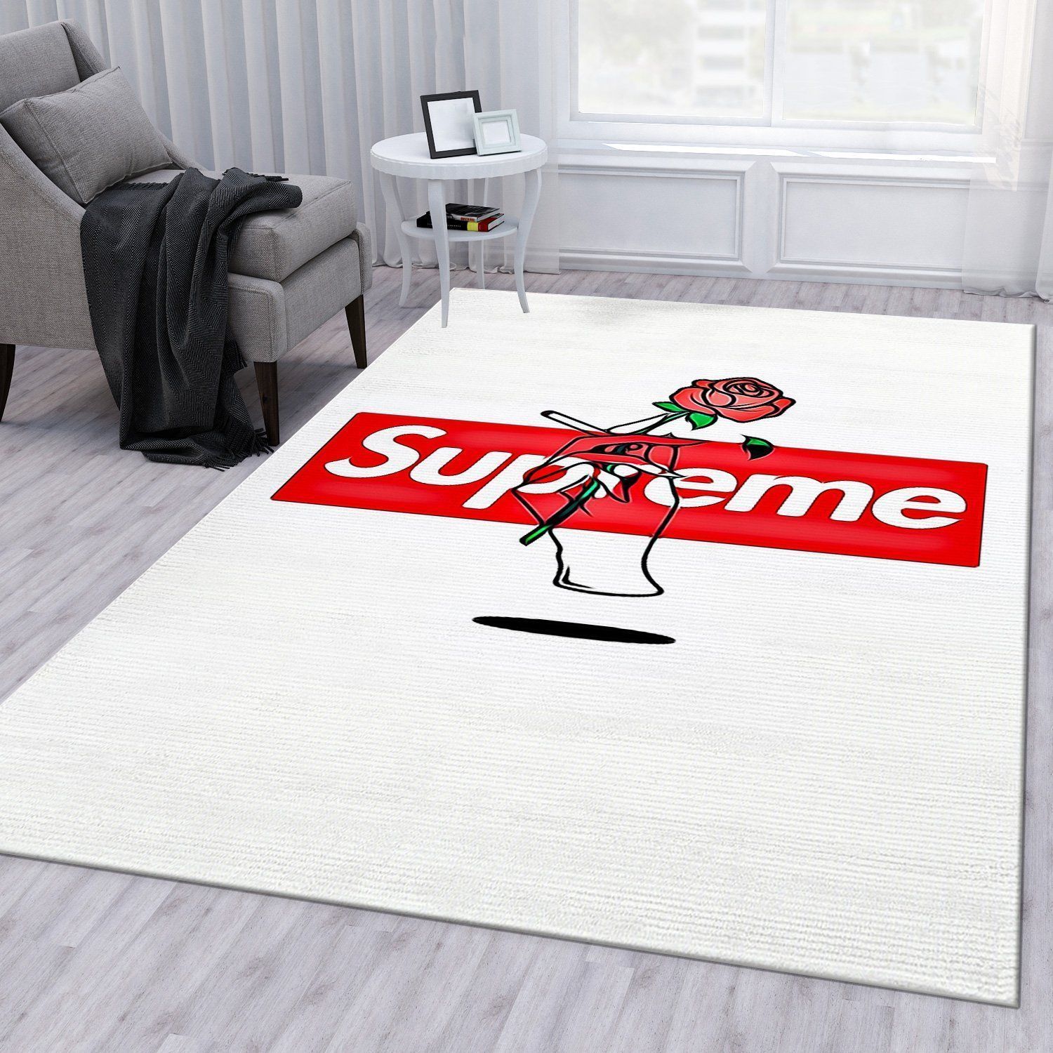 Supreme Rose V11 Fashion Brand Rug Bedroom Rug US Gift Decor - Indoor Outdoor Rugs