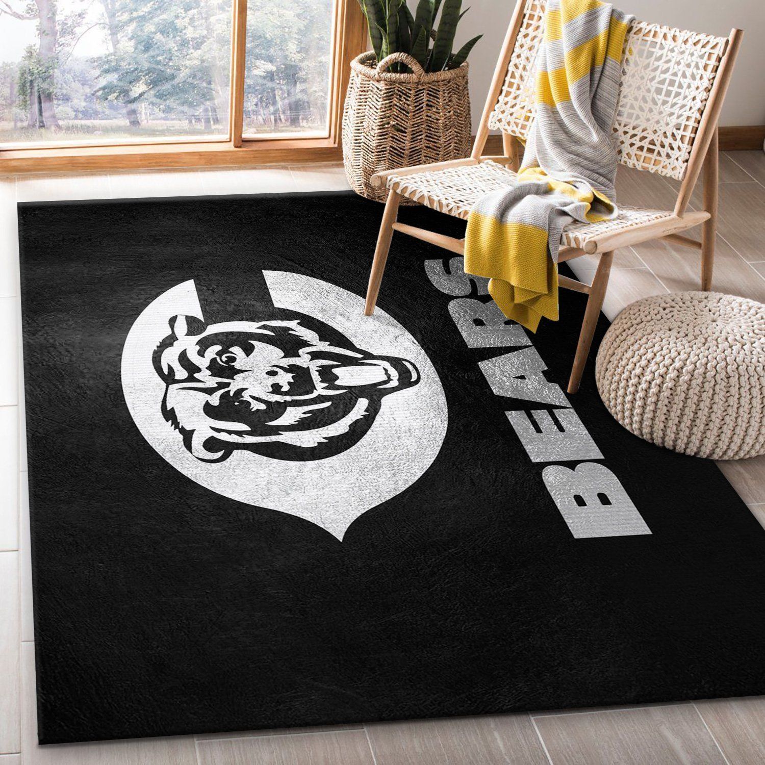 Chicago Bears Silver NFL Area Rug Carpet, Kitchen Rug, US Gift Decor - Indoor Outdoor Rugs