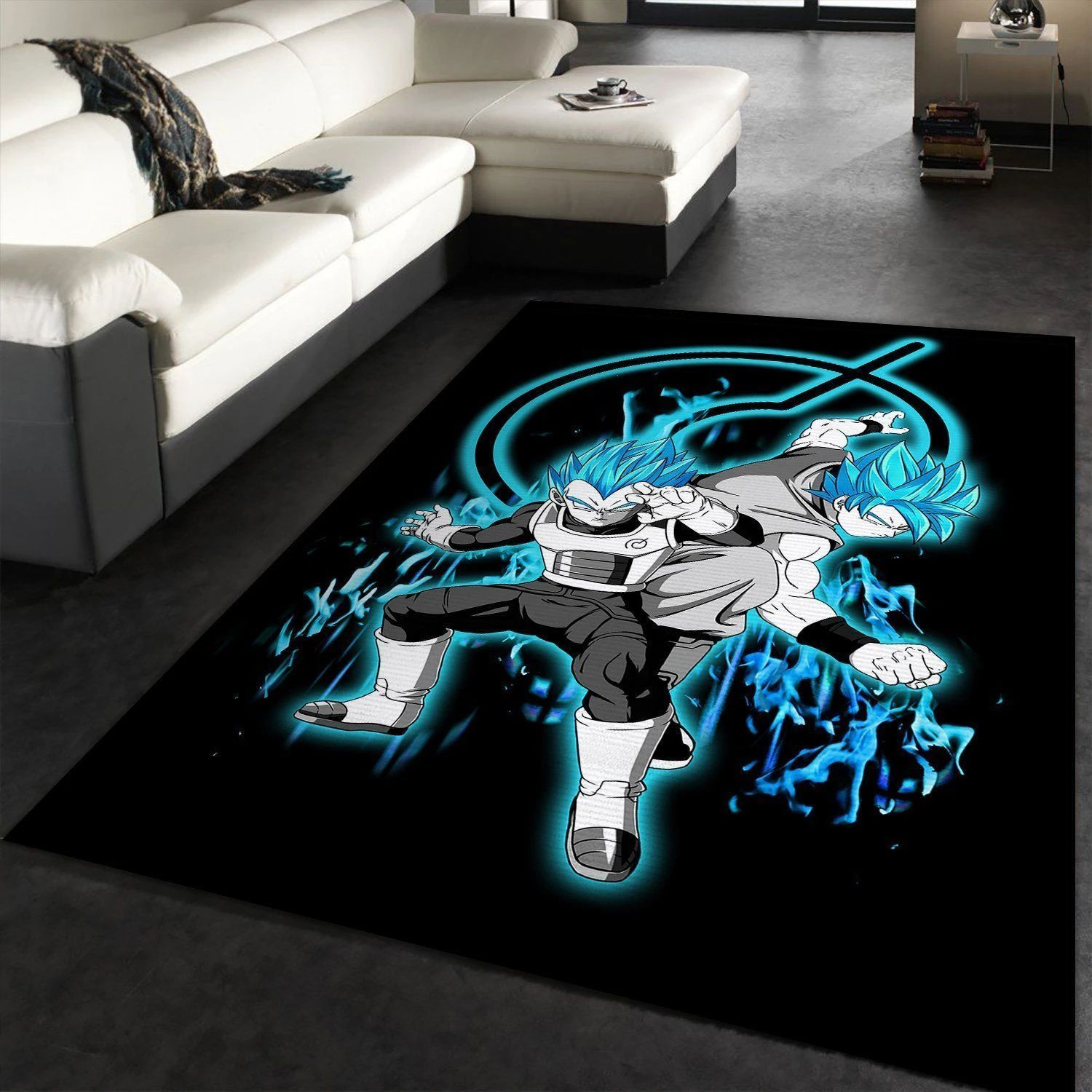 Goku And Vegeta Blue Dragon Ball Super Area Rug Geeky Carpet Home Decor Bedroom Living Room Decor - Indoor Outdoor Rugs