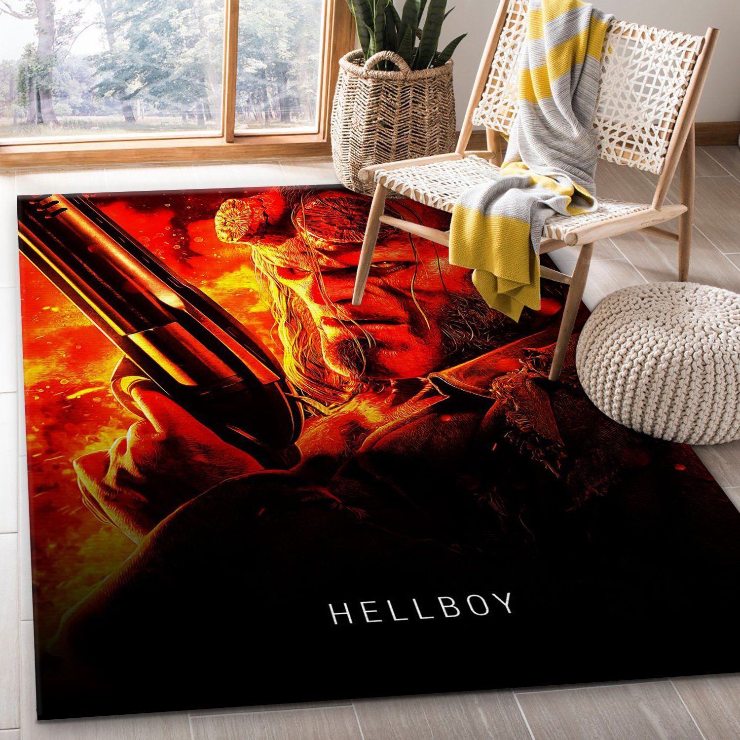 Hellboy Area Rug Art Painting Movie Rugs Christmas Gift US Decor - Indoor Outdoor Rugs