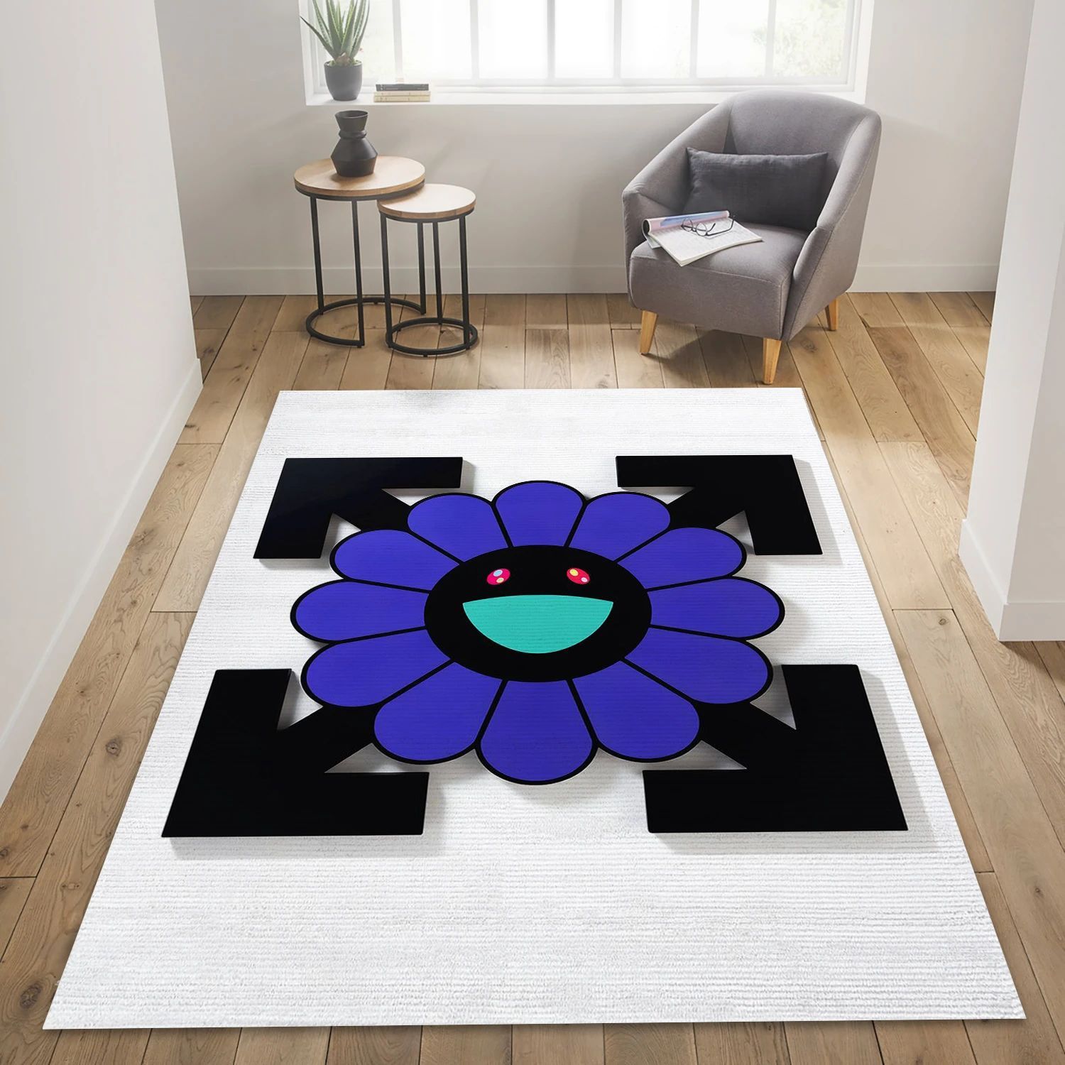 Takashi Murakami Off White , Bedroom Rug - US Decor - Indoor Outdoor Rugs