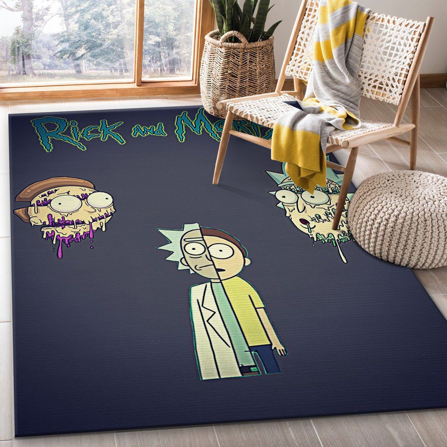 Rick And Morty Area Rug For Christmas Living Room Rug Home Decor Floor Decor - Indoor Outdoor Rugs