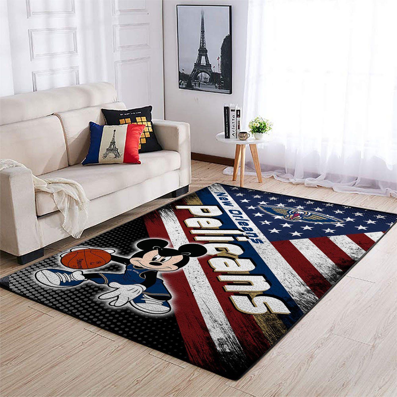 New Orleans Pelicans Nba Team Logo Mickey Us Style Nice Gift Home Decor Rectangle Area Rug - Indoor Outdoor Rugs