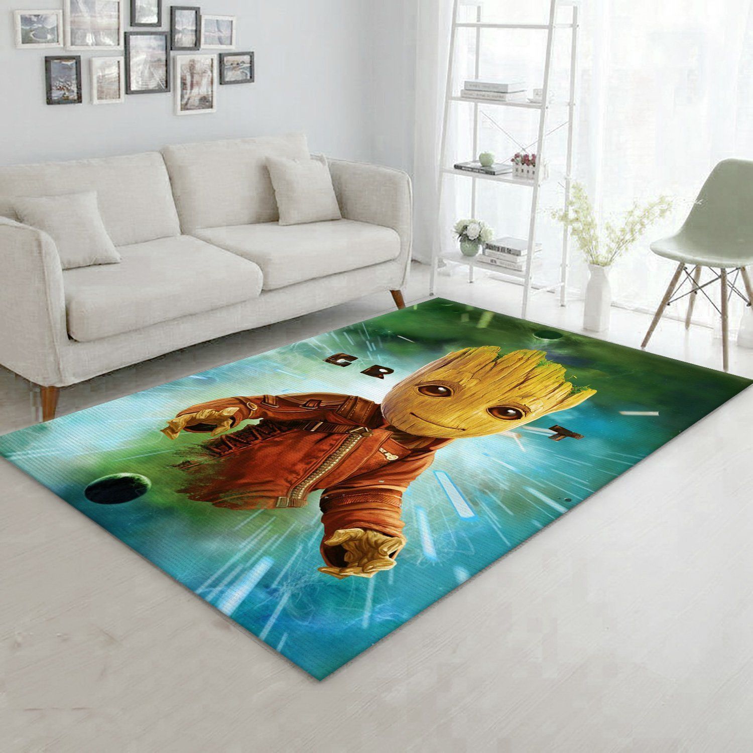 Baby Groot In Space Area Rug Living Room Rug Home Decor Floor Decor - Indoor Outdoor Rugs