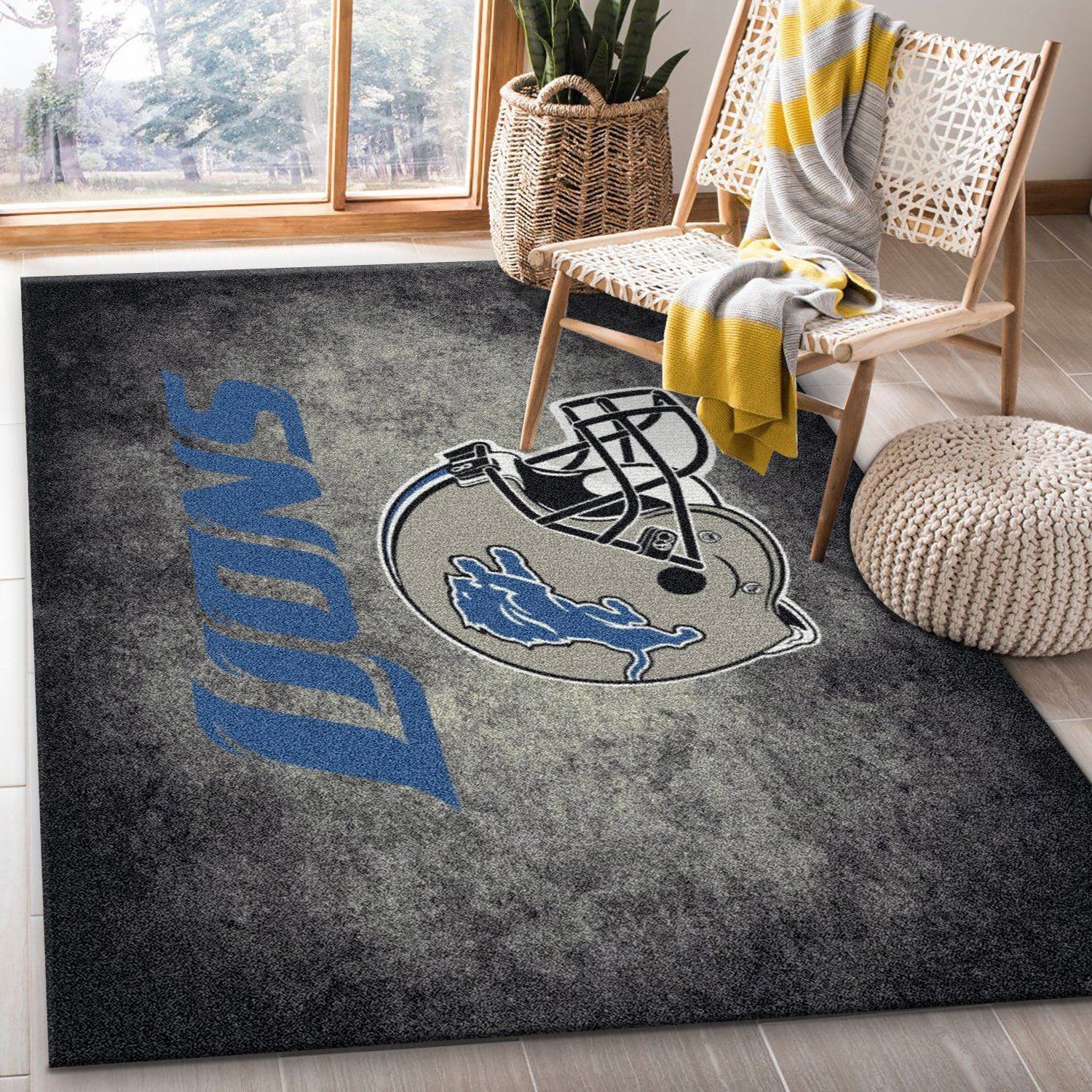 Detroit Lions rug Football rug Floor Decor The US Decor - Indoor Outdoor Rugs