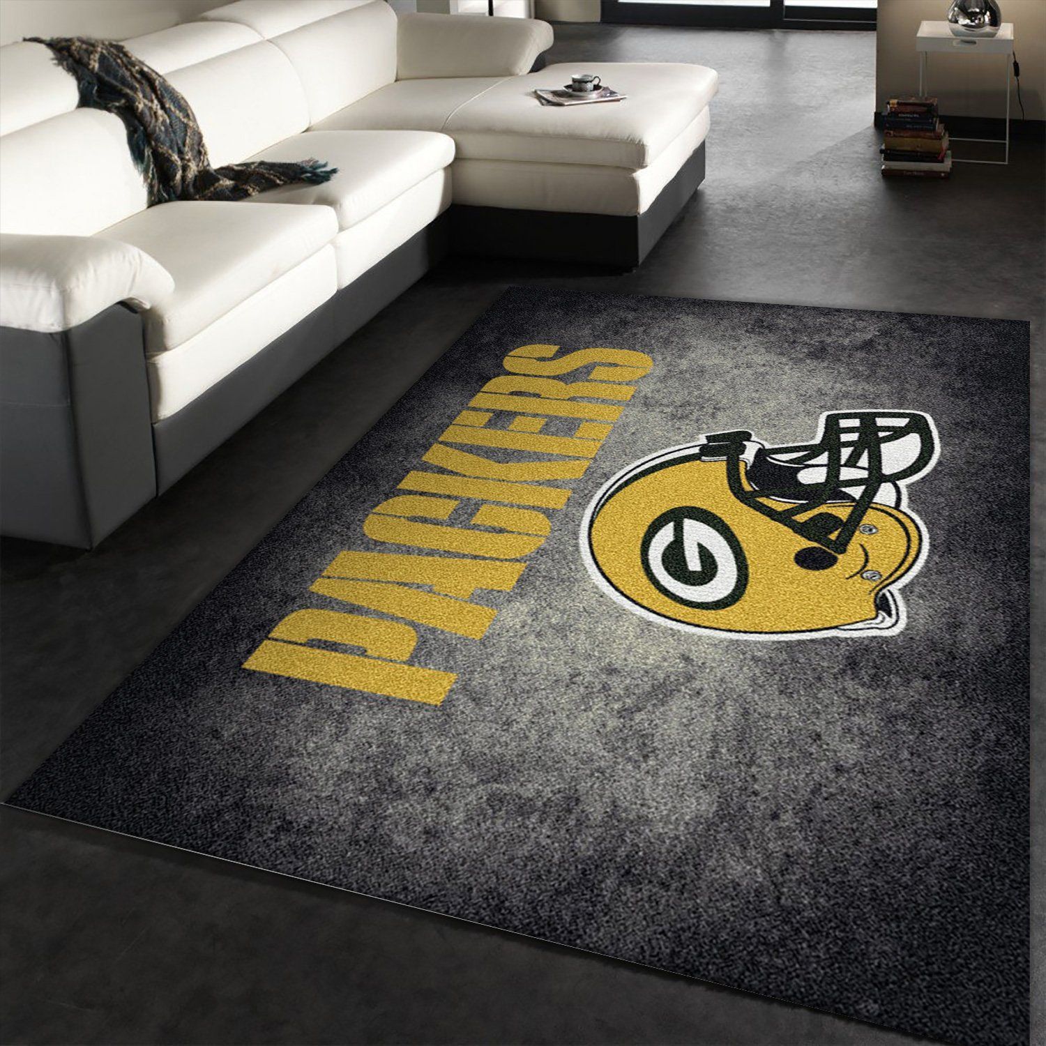 Milliken Nfl Distressed Helmet Green Bay Packers Area Rug Area Rug Carpet, Kitchen Rug, Christmas Gift US Decor - Indoor Outdoor Rugs