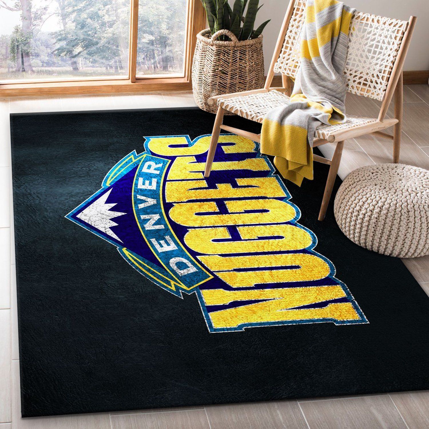 Denver Nuggets Area Rug, Bedroom, US Gift Decor - Indoor Outdoor Rugs