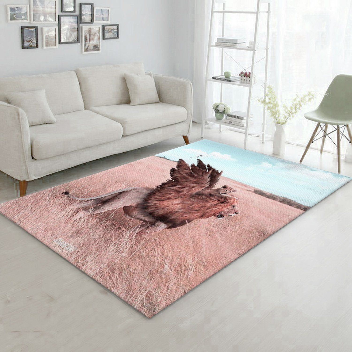 Lion Area Rug Living Room Rug US Gift Decor - Indoor Outdoor Rugs