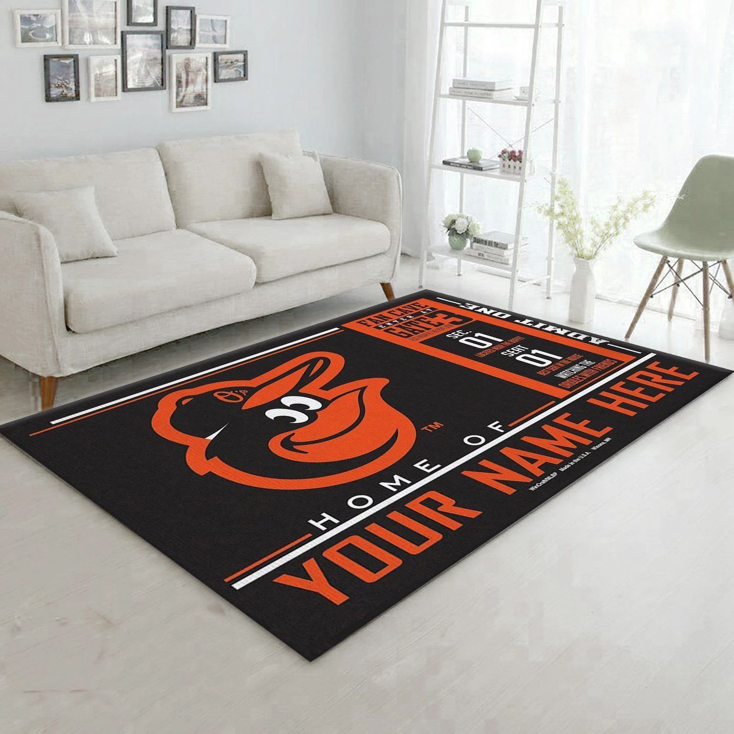 Customizable Baltimore Orioles Wincraft Personalized Area Rug Carpet, Kitchen Rug, Christmas Gift US Decor - Indoor Outdoor Rugs