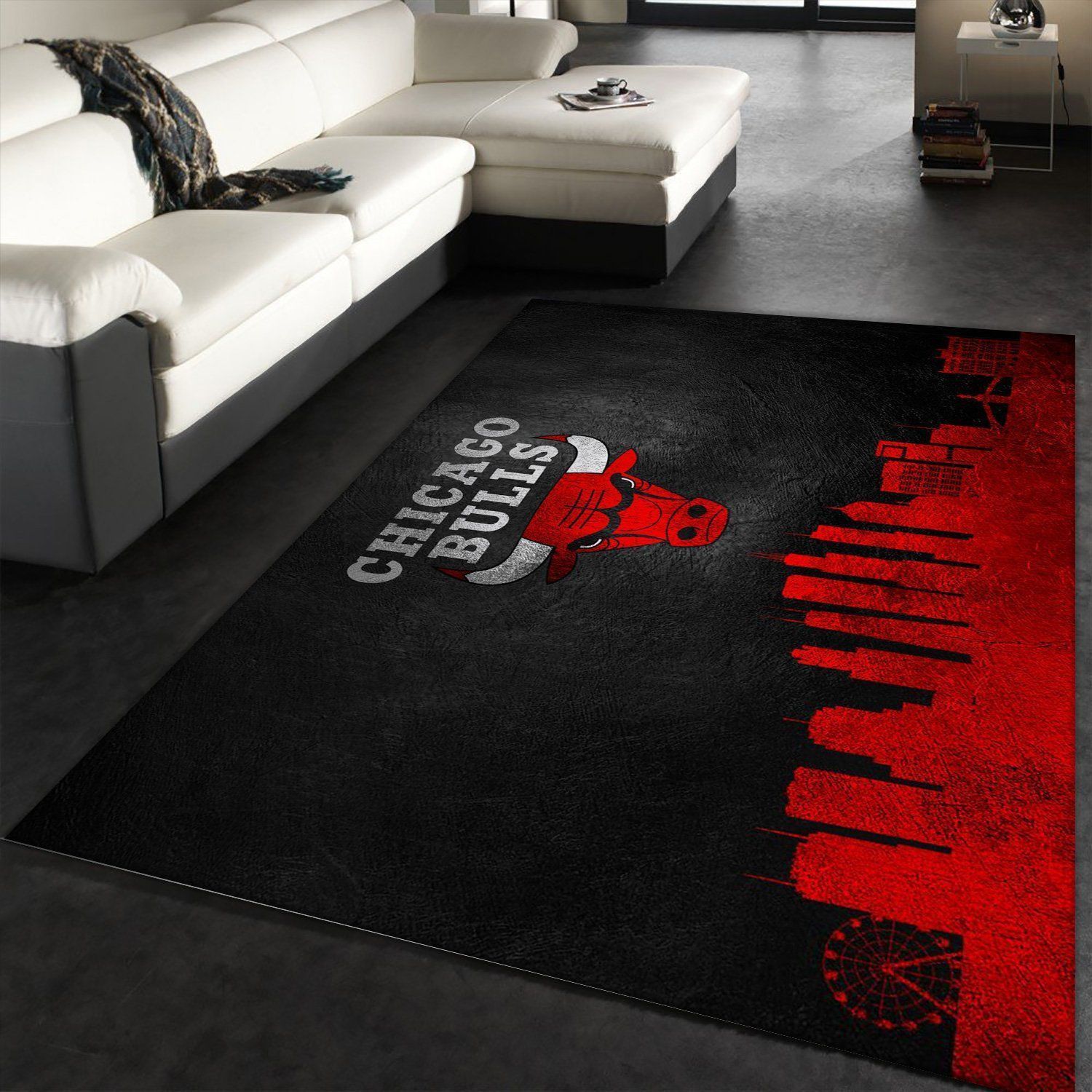 Chicago Bulls Skyline Area Rug For Christmas, Living Room Rug, Home Decor Floor Decor - Indoor Outdoor Rugs