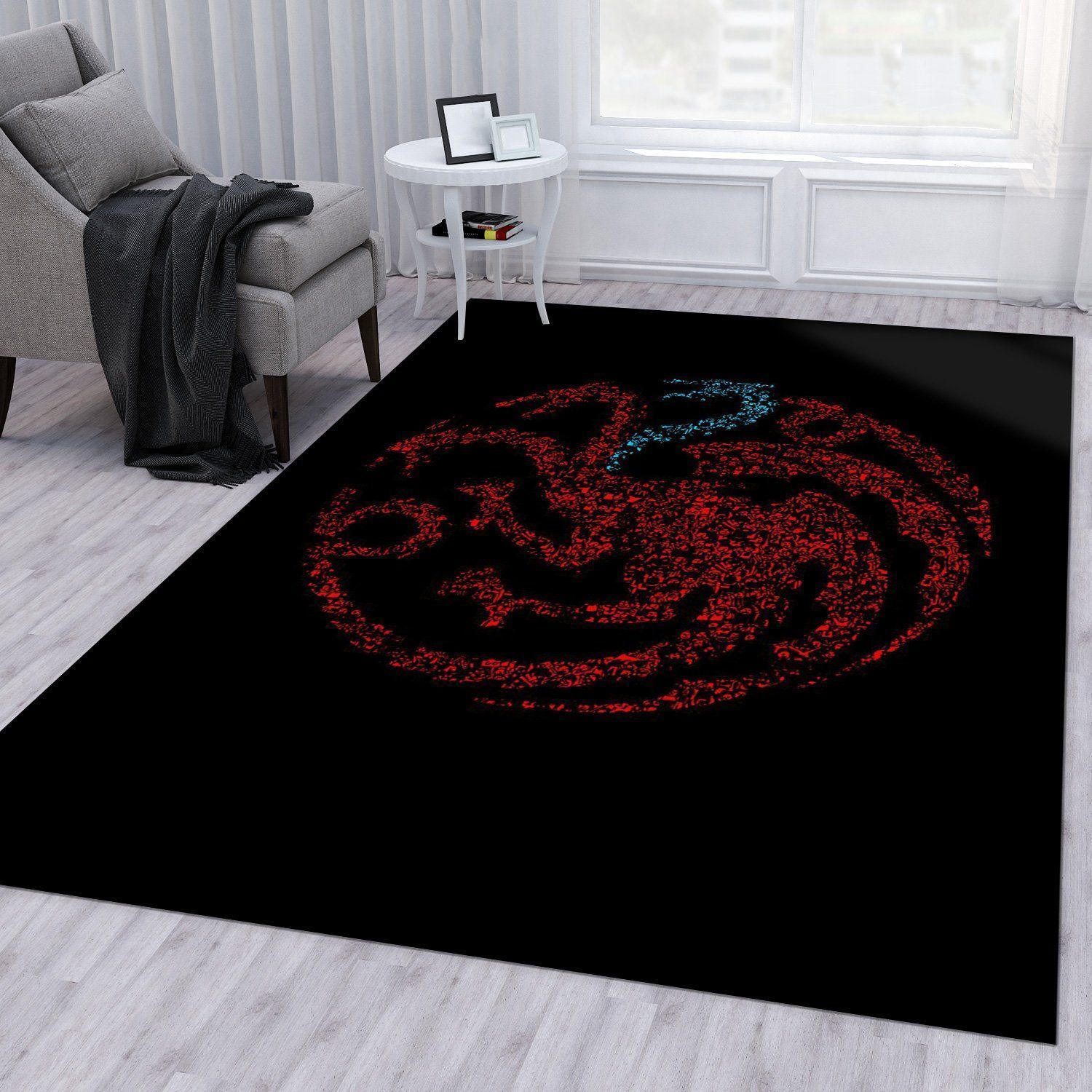 Got Dragons Doodle Jordan Area Rug Living Room Rug US Gift Decor - Indoor Outdoor Rugs