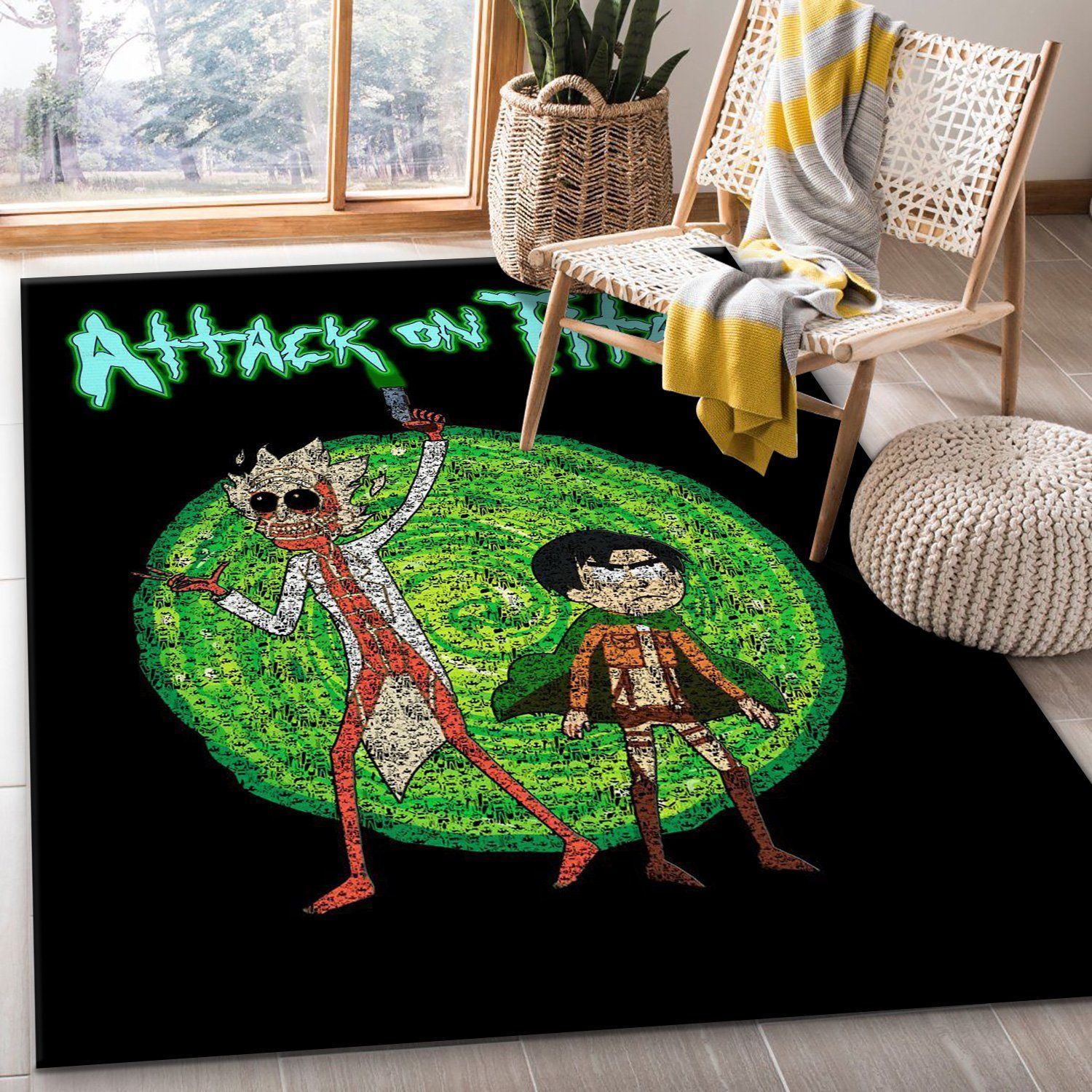 Rick And Morty Titan Noel Gift Rug Bedroom Rug Home Decor Floor Decor - Indoor Outdoor Rugs