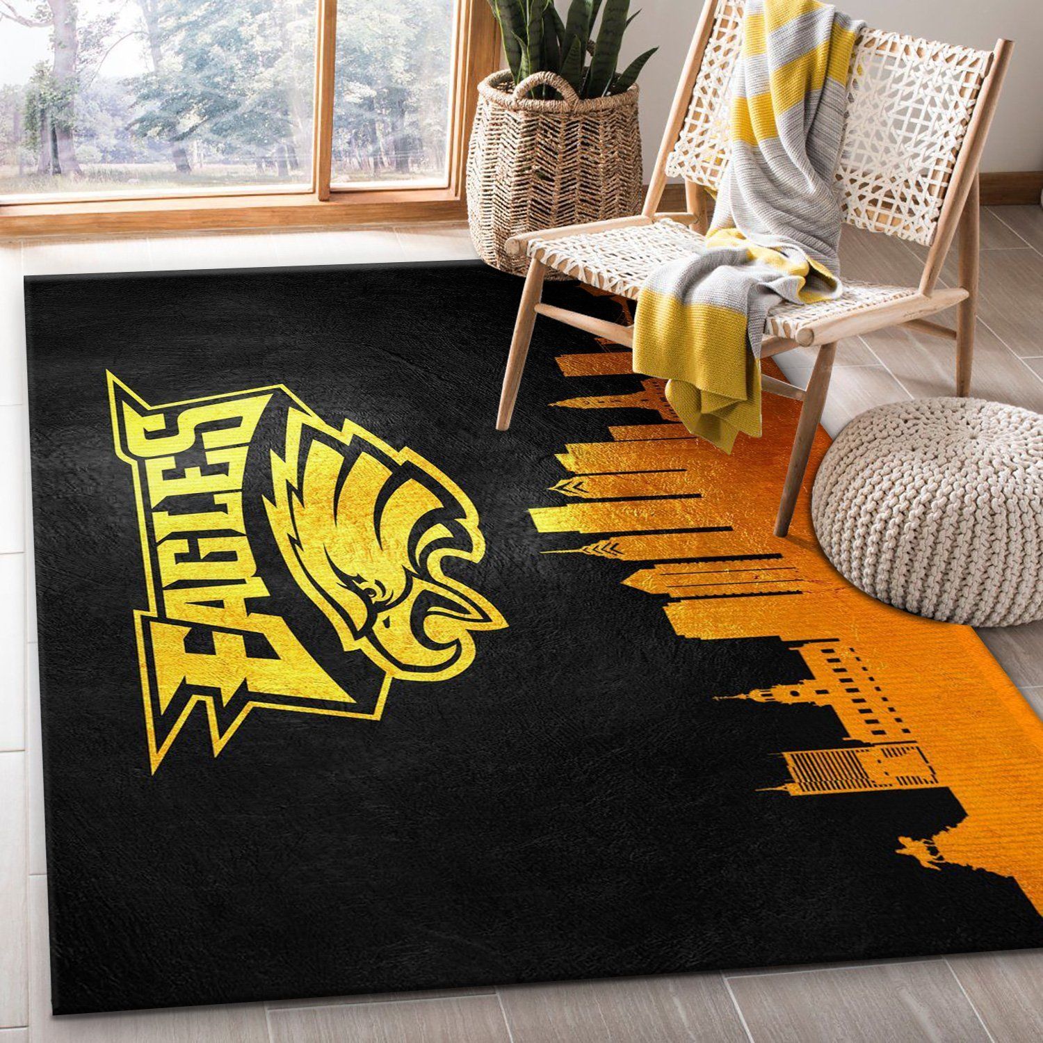 Philadelphia Eagles NFL Team Logos Area Rug, Living room and bedroom Rug, Family Gift US Decor - Indoor Outdoor Rugs