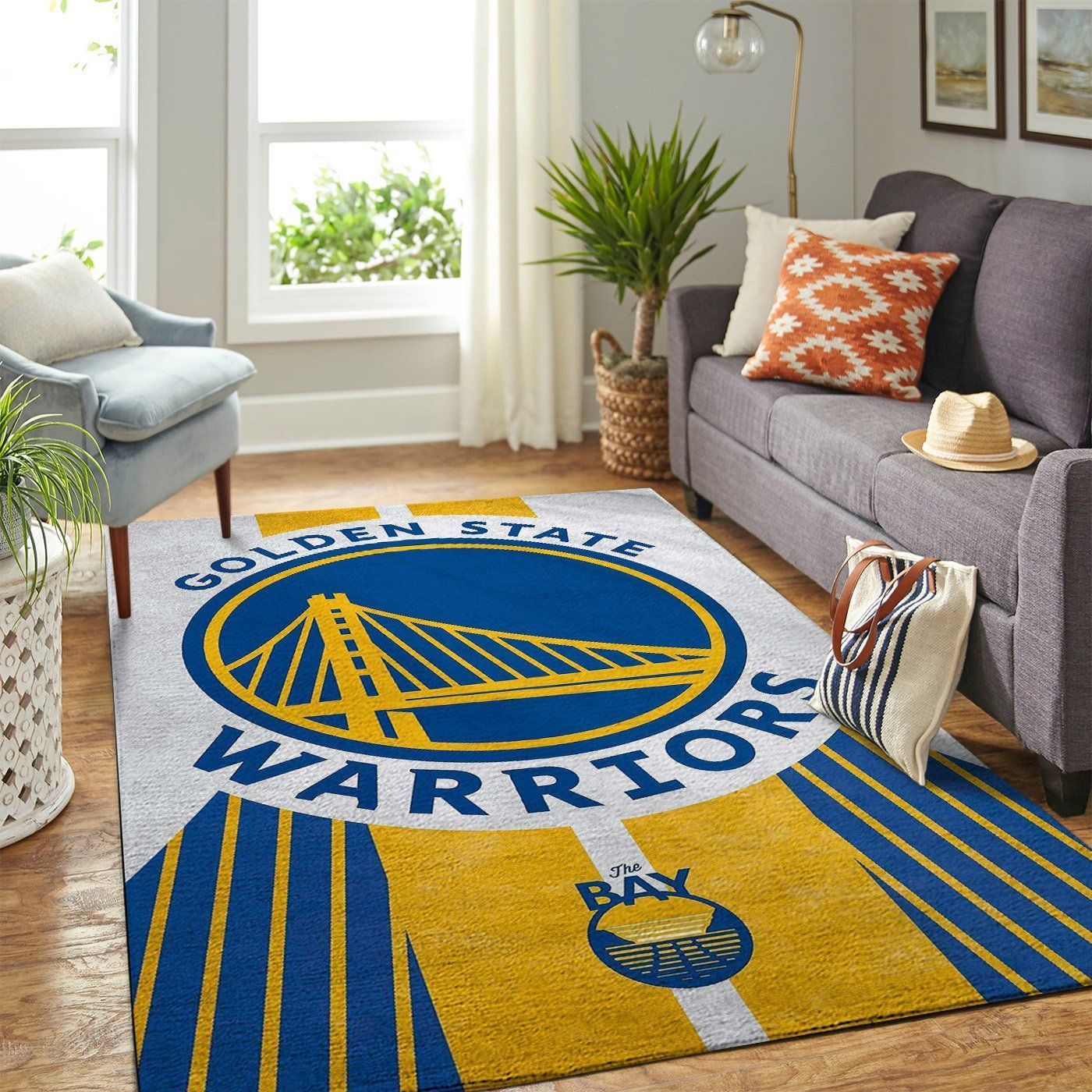 Golden State Warriors Nba Team Logo Style Nice Gift Home Decor Rectangle Area Rug - Indoor Outdoor Rugs