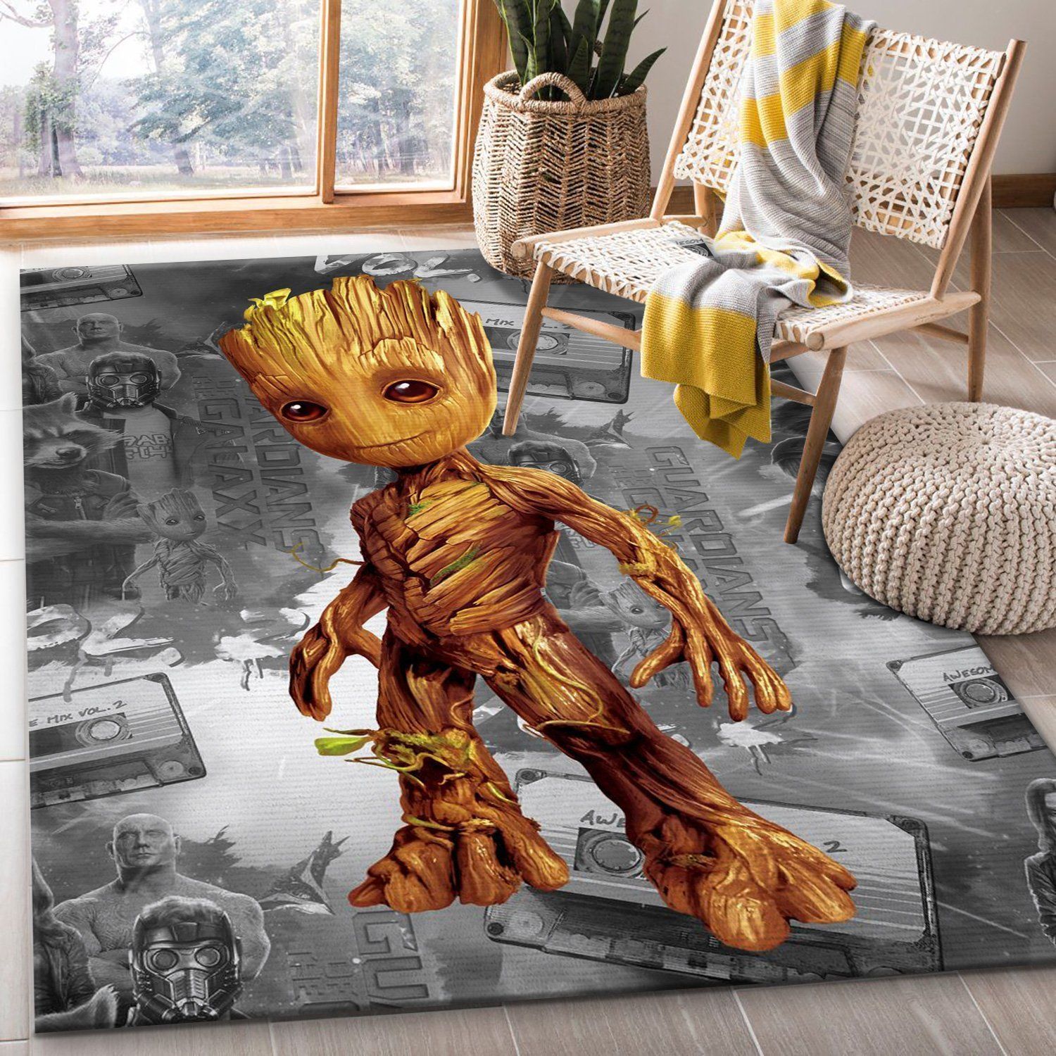 Baby Groot Movie Area Rug Living Room Rug Christmas Gift US Decor - Indoor Outdoor Rugs