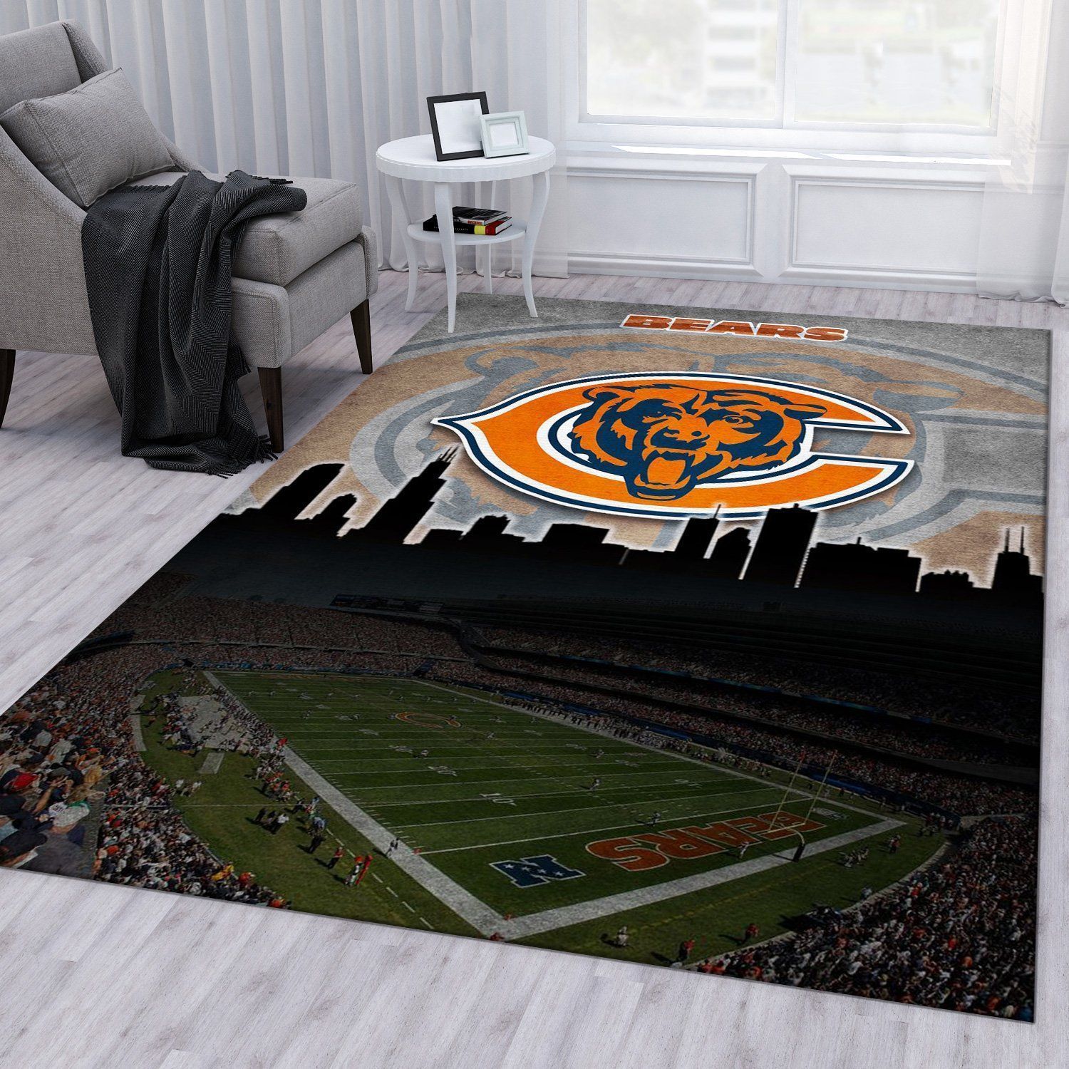 Chicago Bears NFL Rug Bedroom Rug US Gift Decor - Indoor Outdoor Rugs