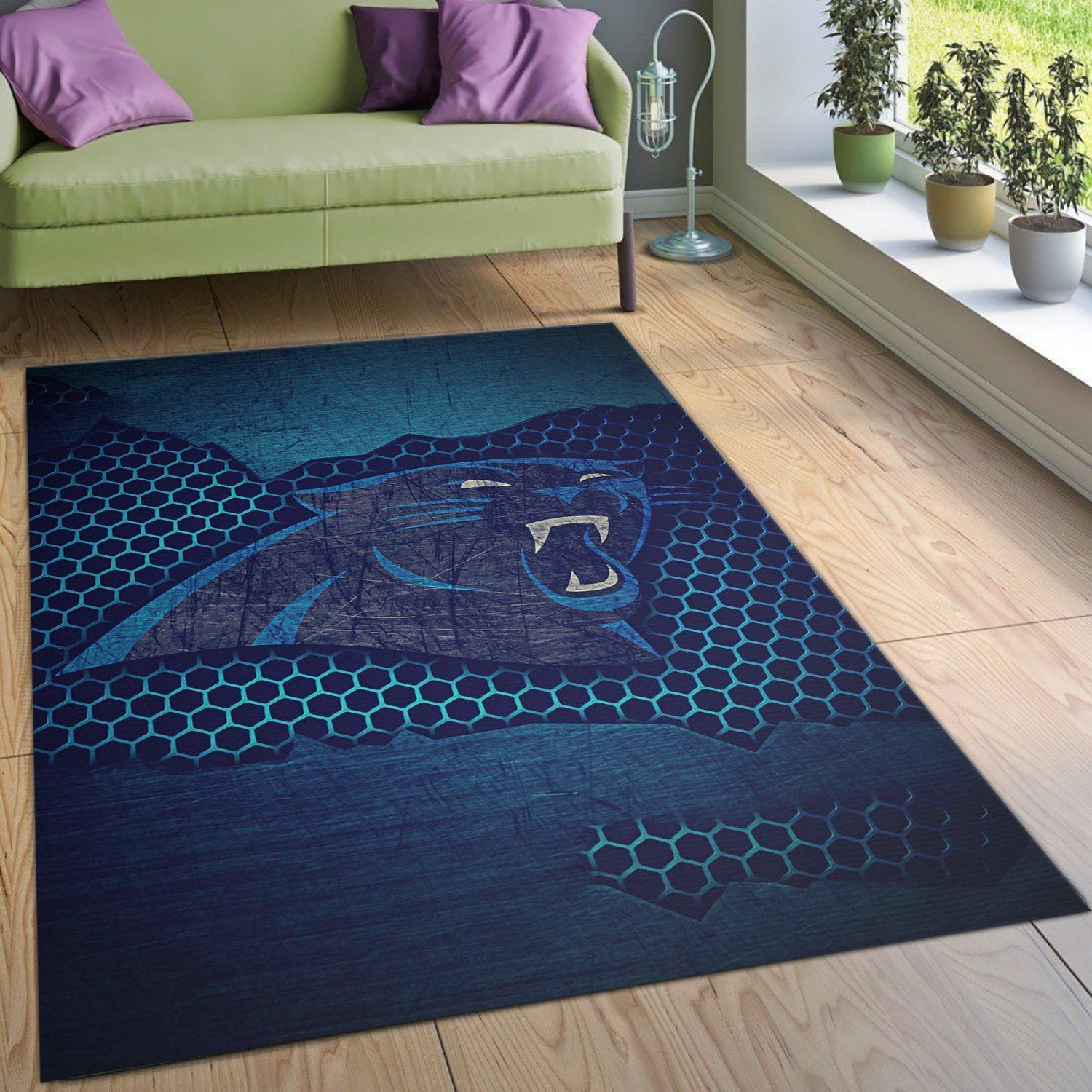 Carolina Panthers Logo Nfl Nfl Area Rug For Gift Living Room Rug Home US Decor - Indoor Outdoor Rugs