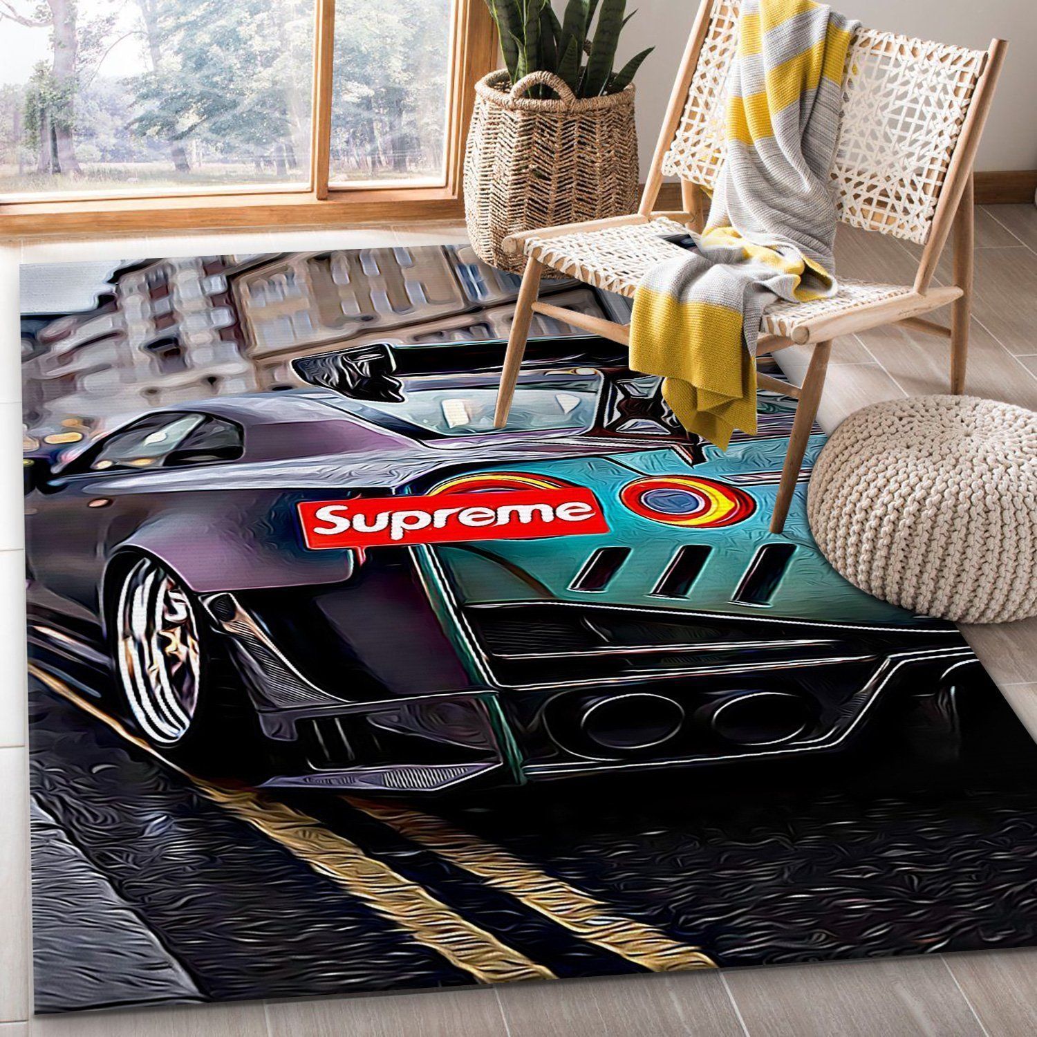 Supreme Lamborghini V7 Rug Living Room Rug US Gift Decor - Indoor Outdoor Rugs