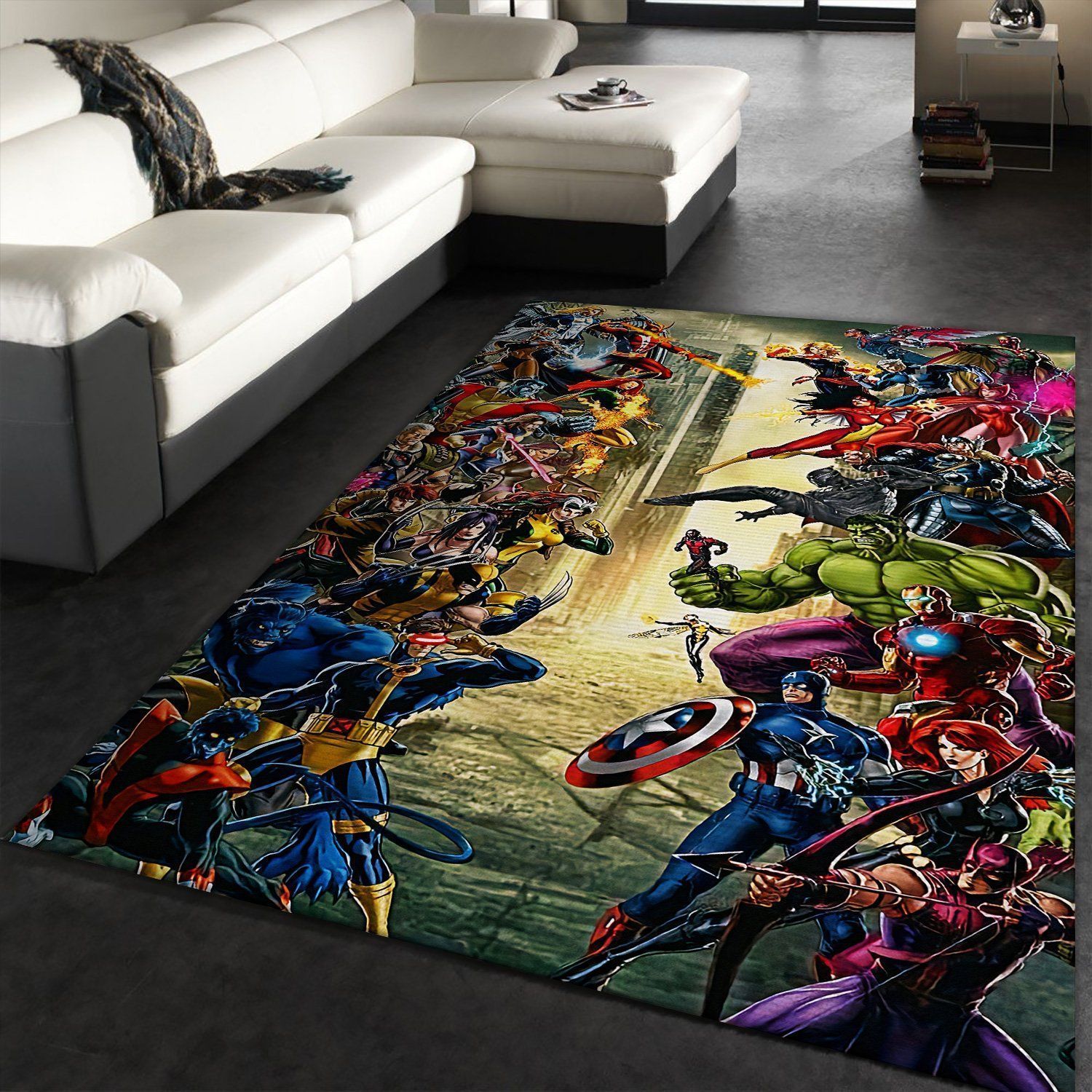 Xen Vs Avengers Area Rug 190904 Superhero Floor Decor The US Decor - Indoor Outdoor Rugs