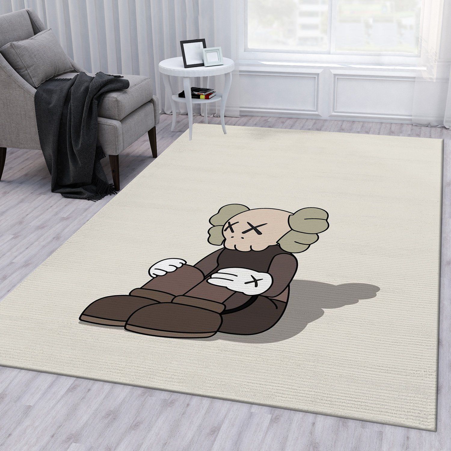 Kaws Illustration Area Rug Living Room Rug Home Decor Floor Decor - Indoor Outdoor Rugs