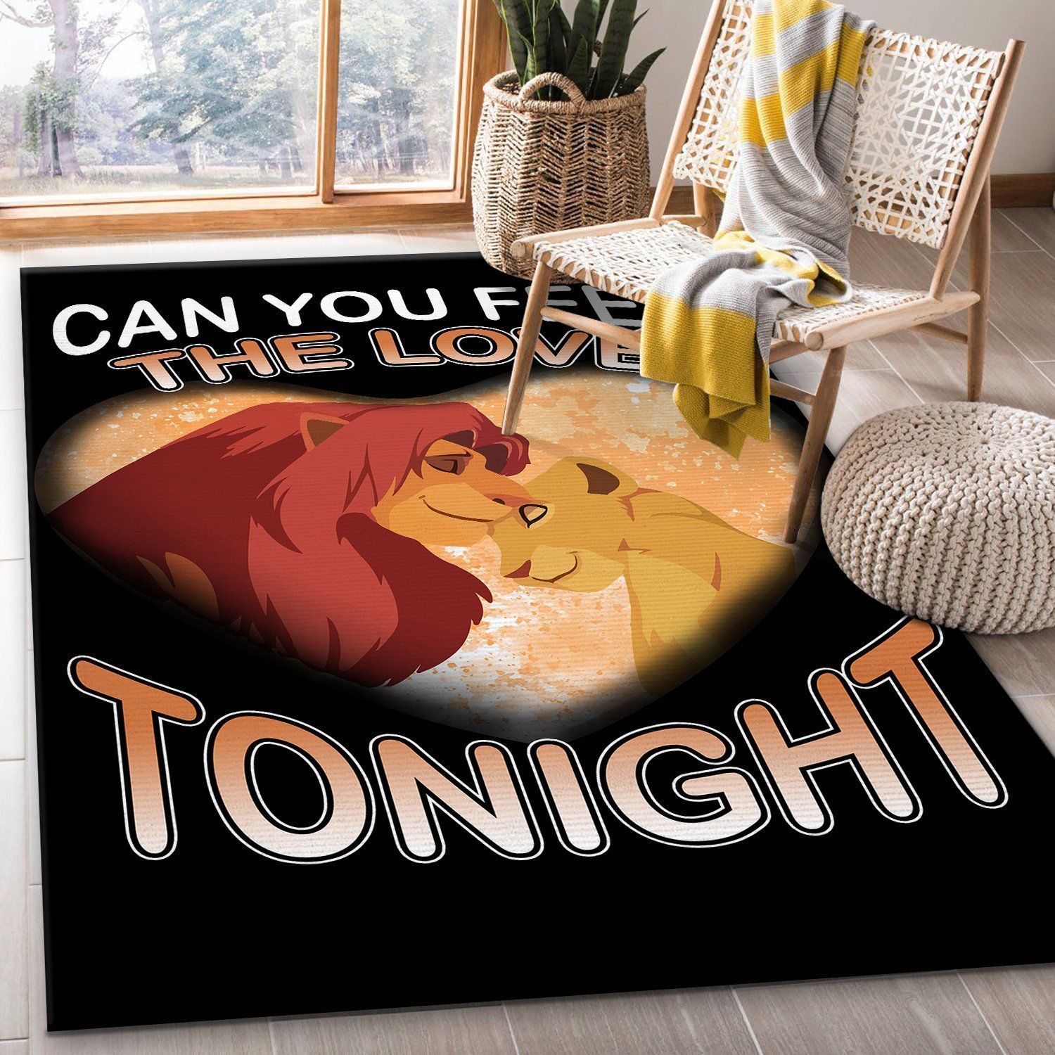 Lion King Love Area Rug Geeky Carpet Home Decor Bedroom Living Room Decor - Indoor Outdoor Rugs