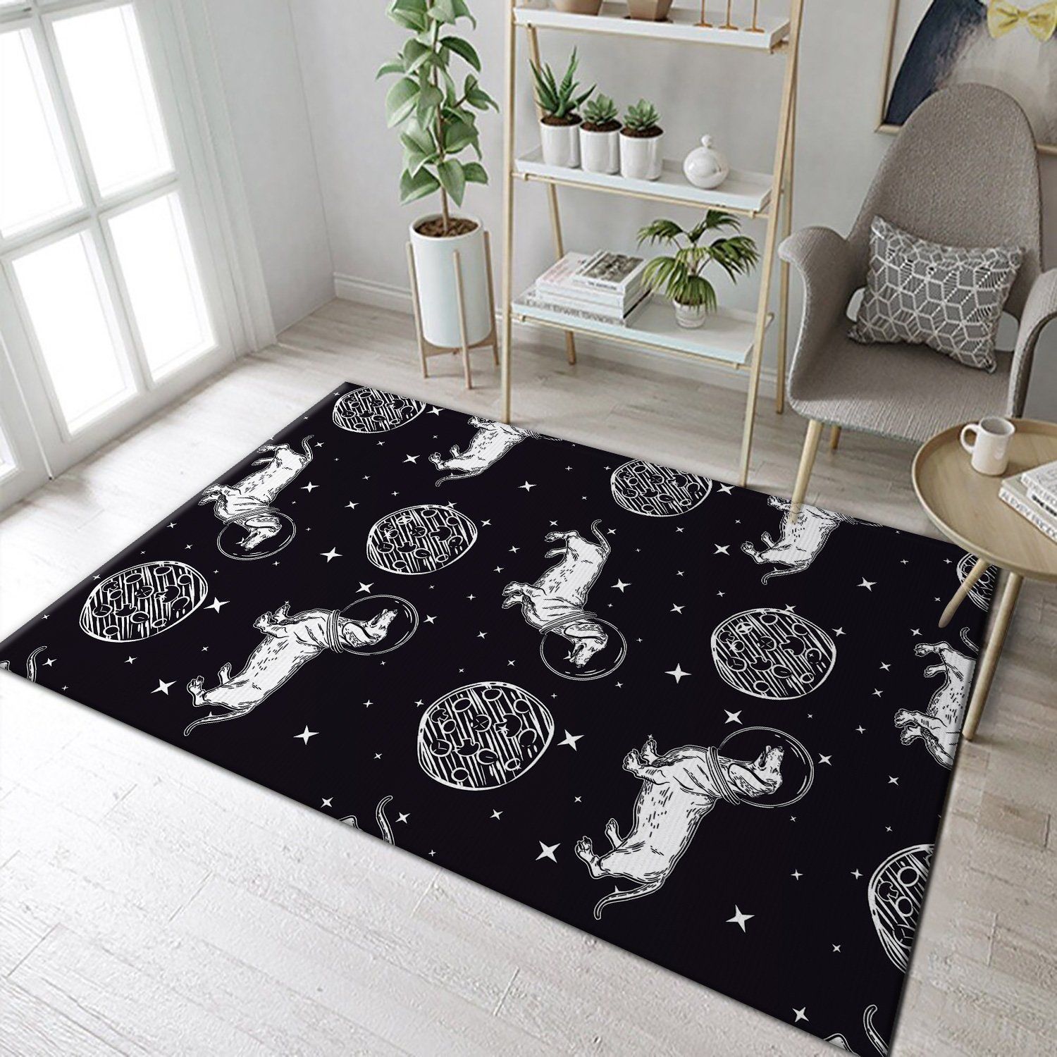 Wiener Dog Dachshund Astronaut Pattern Print Area Rug Kitchen Carpet - Indoor Outdoor Rugs