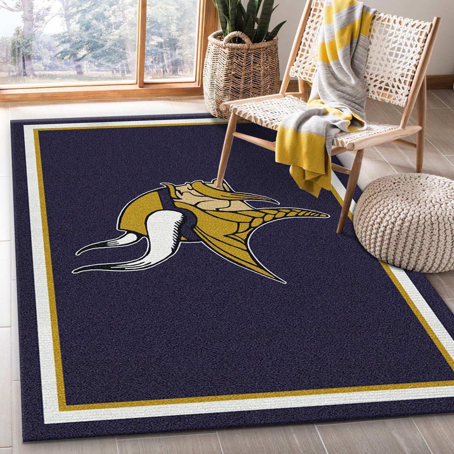 Nfl Spirit Minnesota Vikings Area Rug, Living Room Rug, US Gift Decor - Indoor Outdoor Rugs