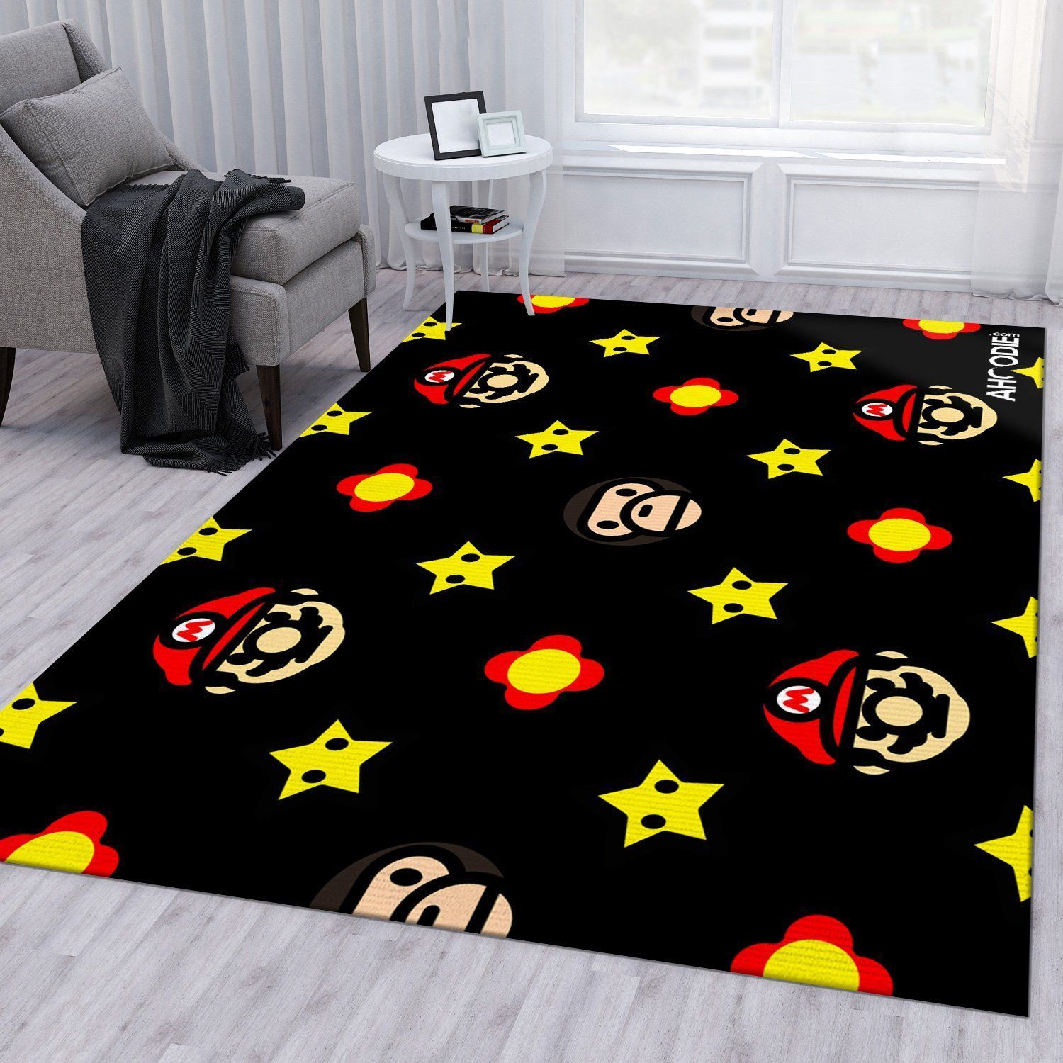 Bape Ft Mario Area Rug For Christmas Living Room Rug Home US Decor - Indoor Outdoor Rugs