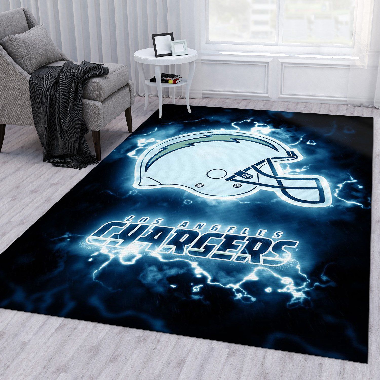 Los Angeles Chargers NFL Rug Bedroom Rug US Gift Decor - Indoor Outdoor Rugs