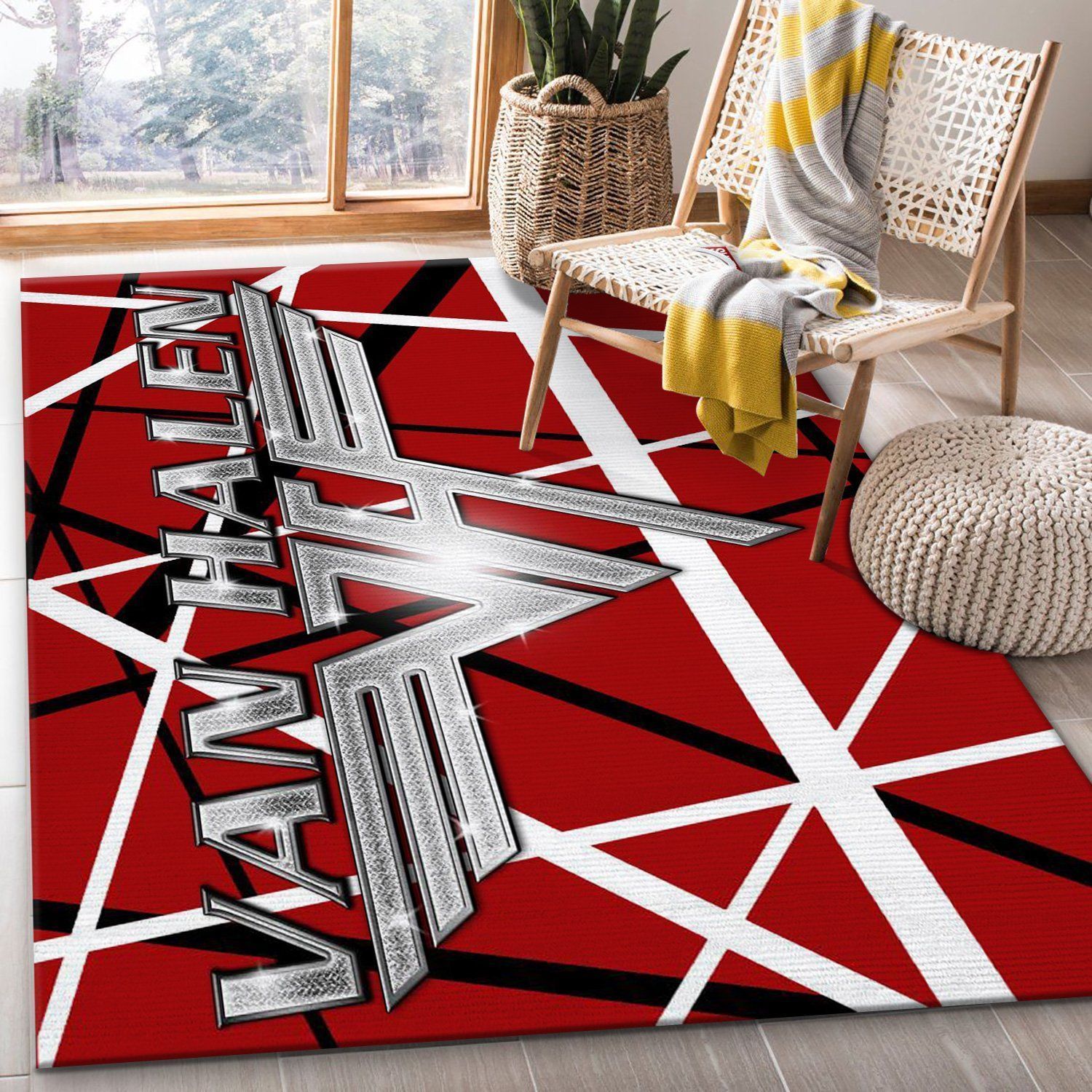 Van Halen Logo Ver3 Music Band Area Rug Living Room Rug Home Decor Floor Decor - Indoor Outdoor Rugs