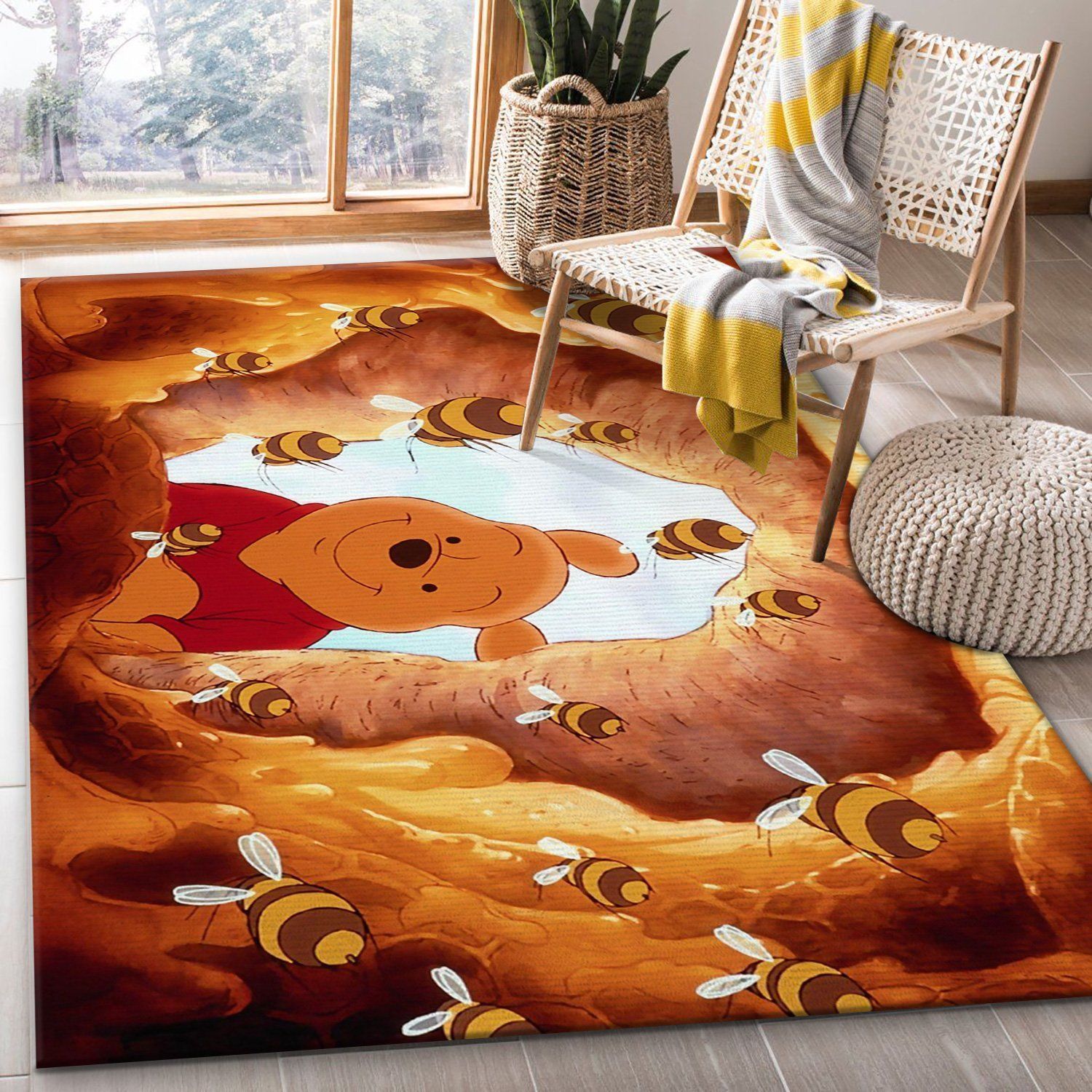 Winnie The Pooh Ver9 Area Rug Living Room Rug US Gift Decor - Indoor Outdoor Rugs