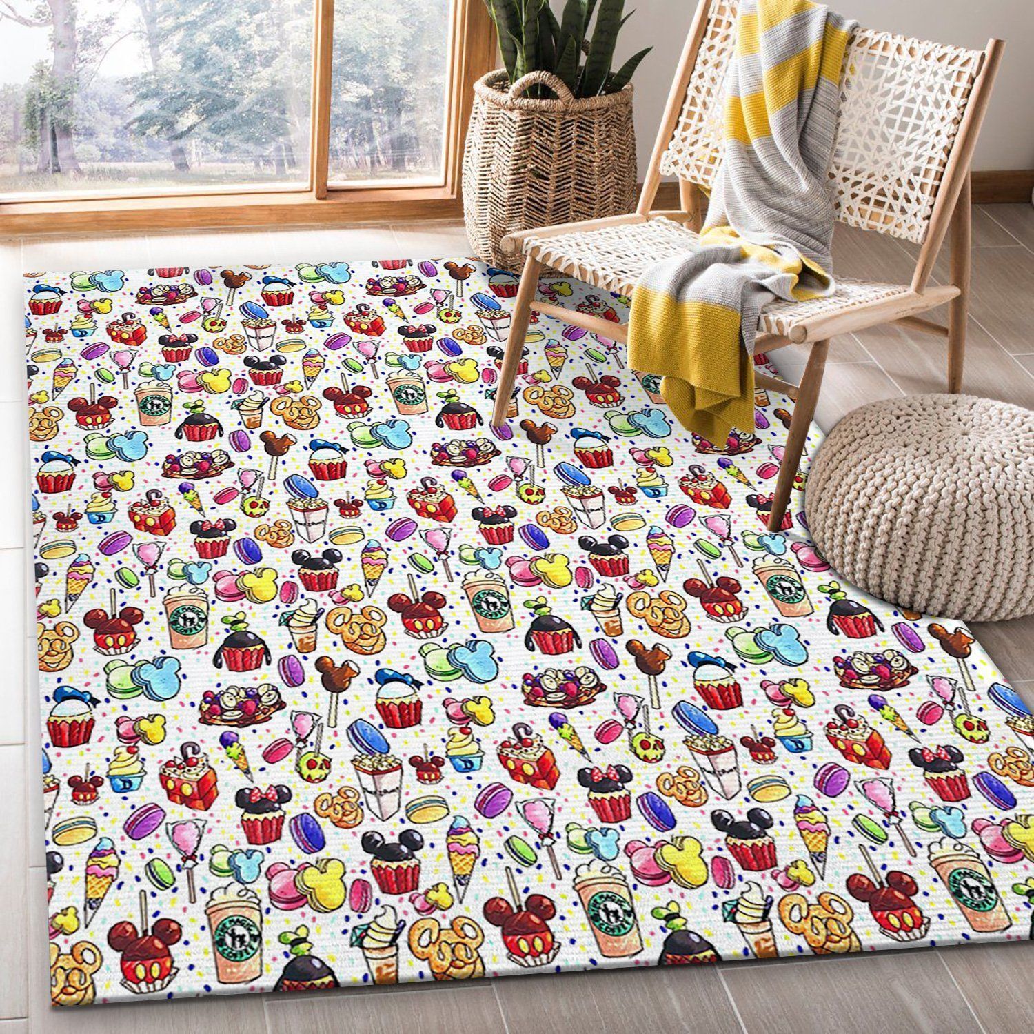 Disney Snacks Area Rug Carpet, Living Room Rug, Christmas Gift US Decor - Indoor Outdoor Rugs