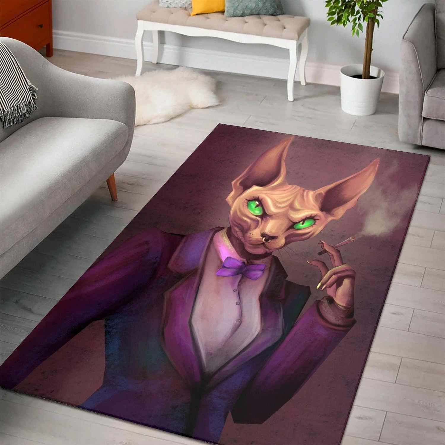 Cat Area Rug , Christmas Gift, Floor Decor Home Decor - Indoor Outdoor Rugs