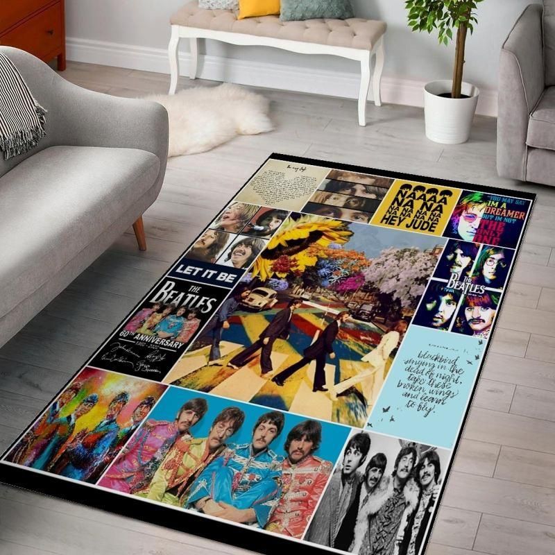 The Beatles V8 Living Rooms Area Rug, Bedroom, Floor Decor - Indoor Outdoor Rugs