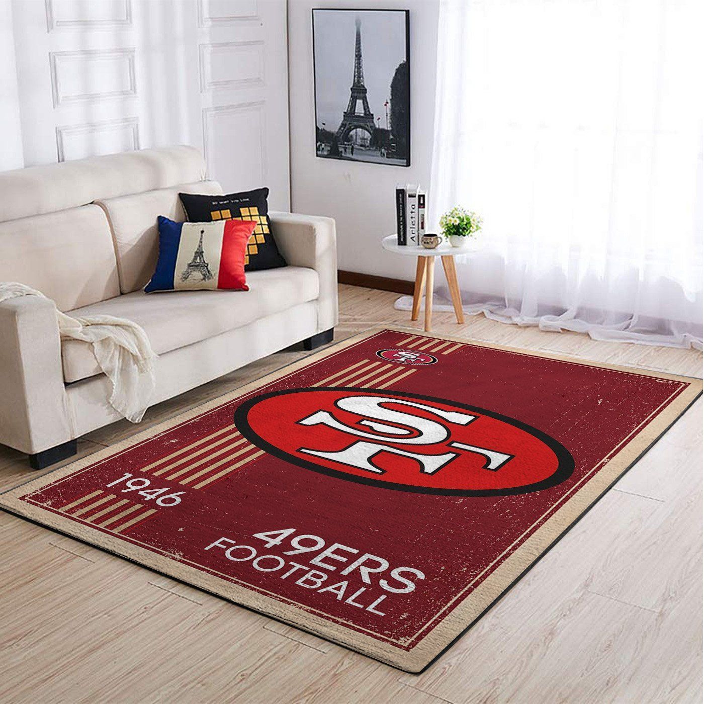 San Francisco 49ers Nfl Team Logo Retro Style Nice Gift Home Decor Rectangle Area Rug - Indoor Outdoor Rugs