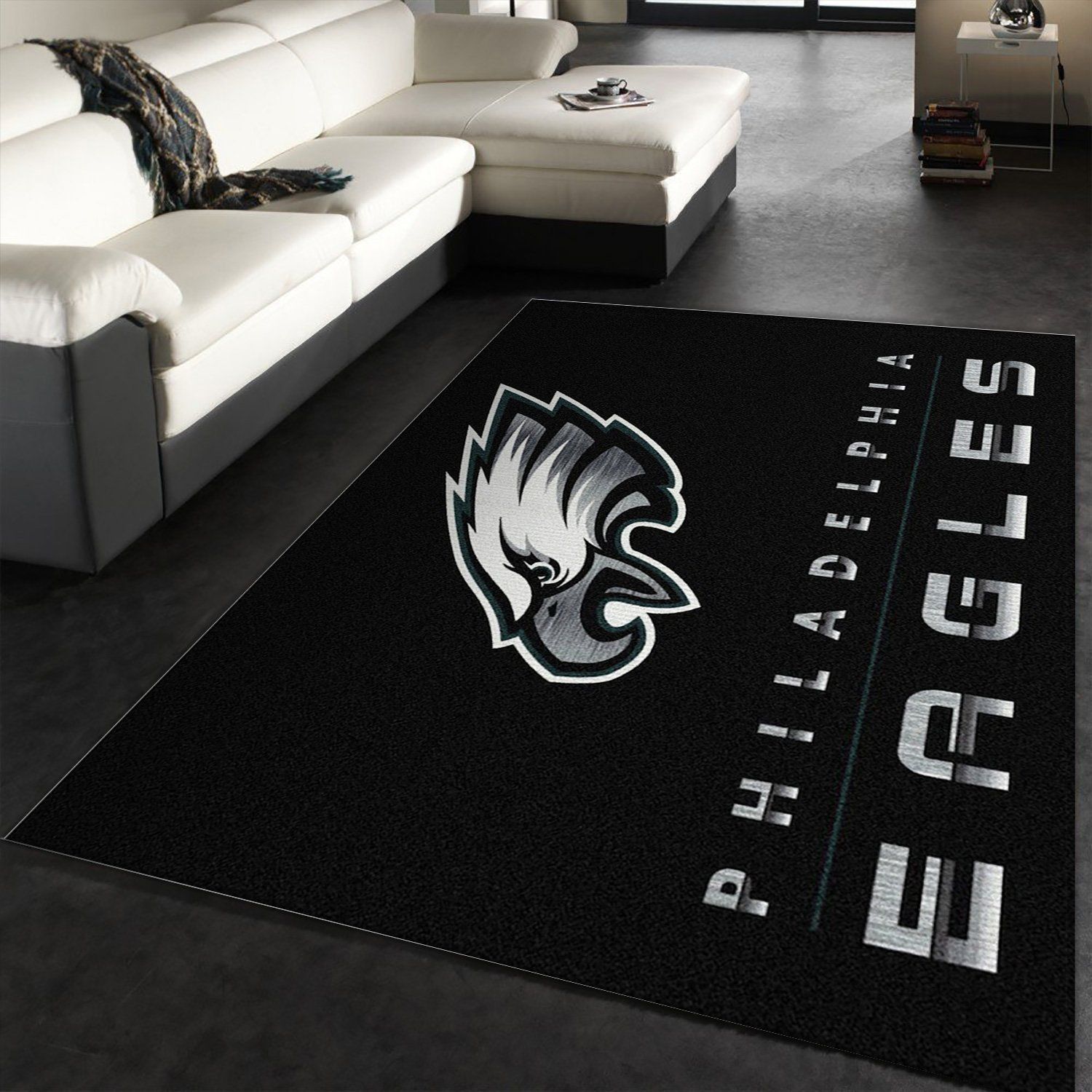 Philadelphia Eagles Imperial Chrome Rug NFL Area Rug Carpet, Kitchen Rug, US Gift Decor - Indoor Outdoor Rugs