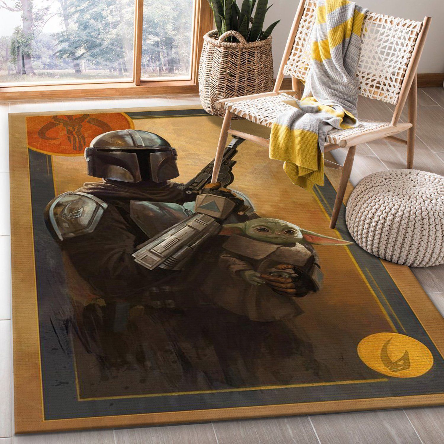 Mandalorian Baby Yoda Ver7 Area Rug Bedroom Rug Home Decor Floor Decor - Indoor Outdoor Rugs