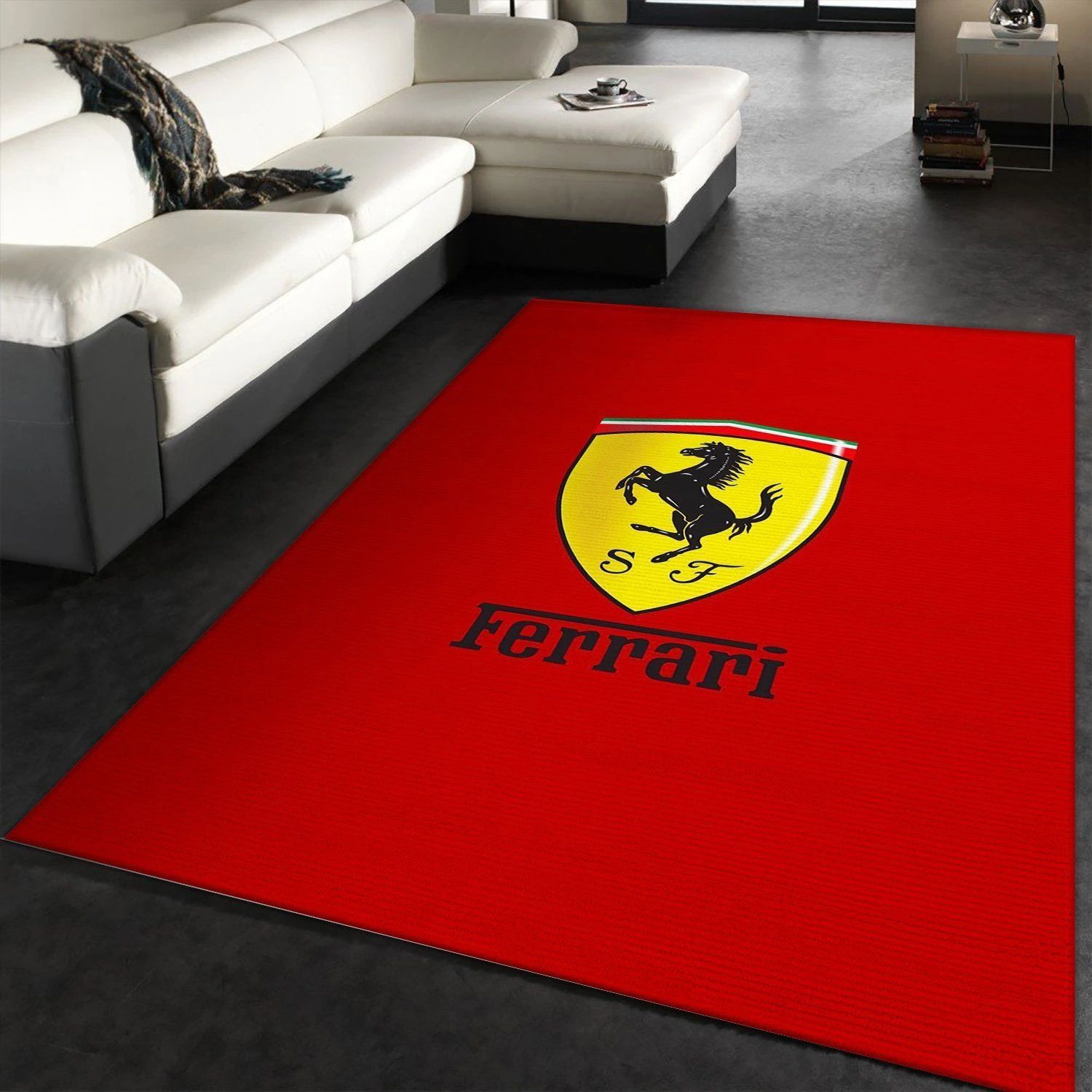 Ferrari Logo Area Rug For Christmas Living Room Home Decor Floor Decor - Indoor Outdoor Rugs