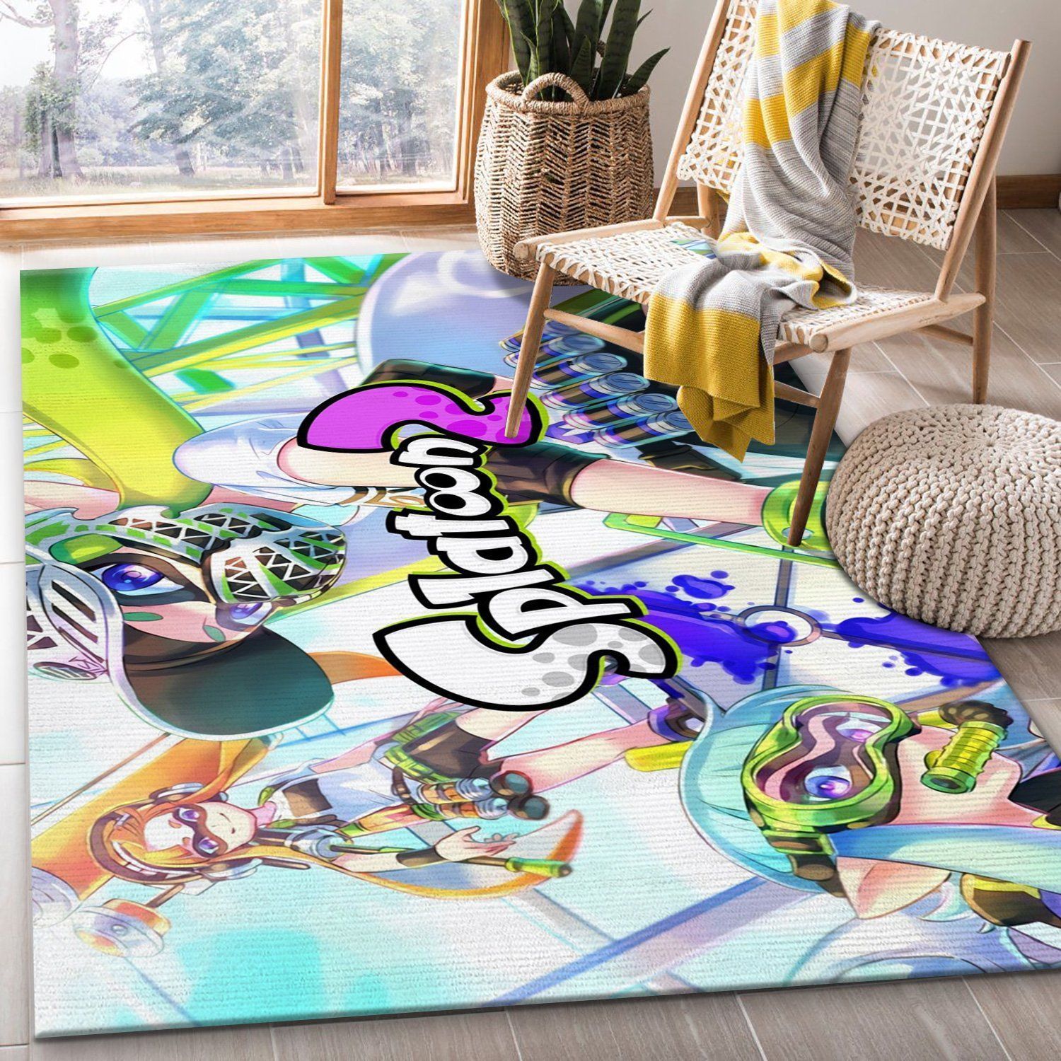 Splatoon 2 Hd Ver1 Area Rug For Christmas Living Room Rug Home US Decor - Indoor Outdoor Rugs