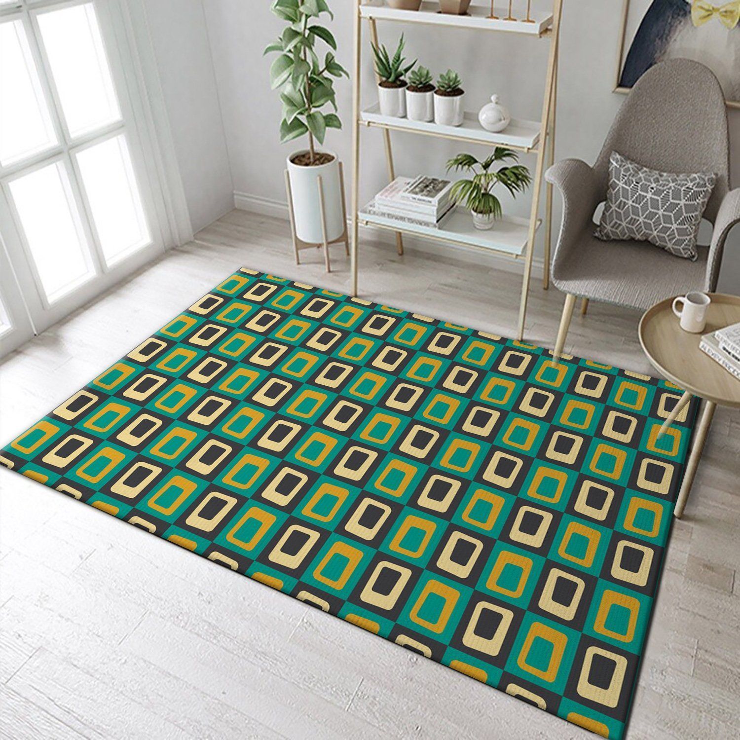 Midcentury Pattern 76 Area Rug, Kitchen Rug, Christmas Gift US Decor - Indoor Outdoor Rugs