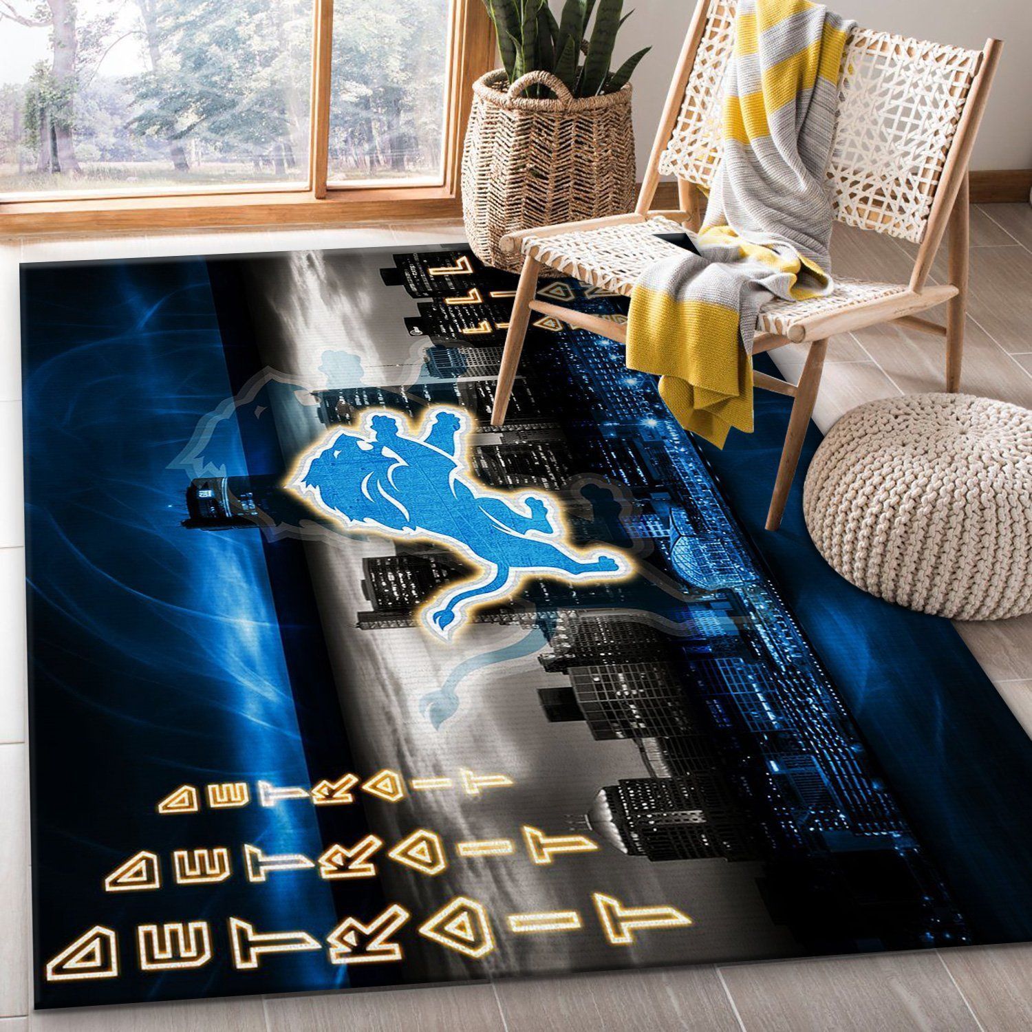 Detroit Lions Nfl Area Rug Bedroom Rug Christmas Gift US Decor - Indoor Outdoor Rugs