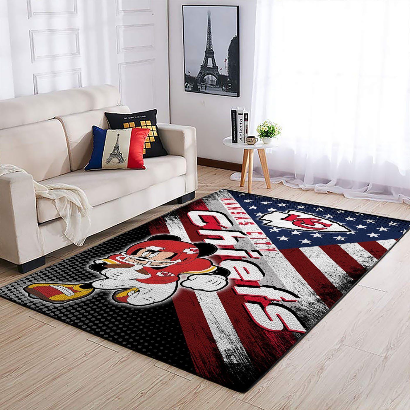 Kansas City Chiefs Nfl Team Logo Mickey Us Style Nice Gift Home Decor Rectangle Area Rug - Indoor Outdoor Rugs