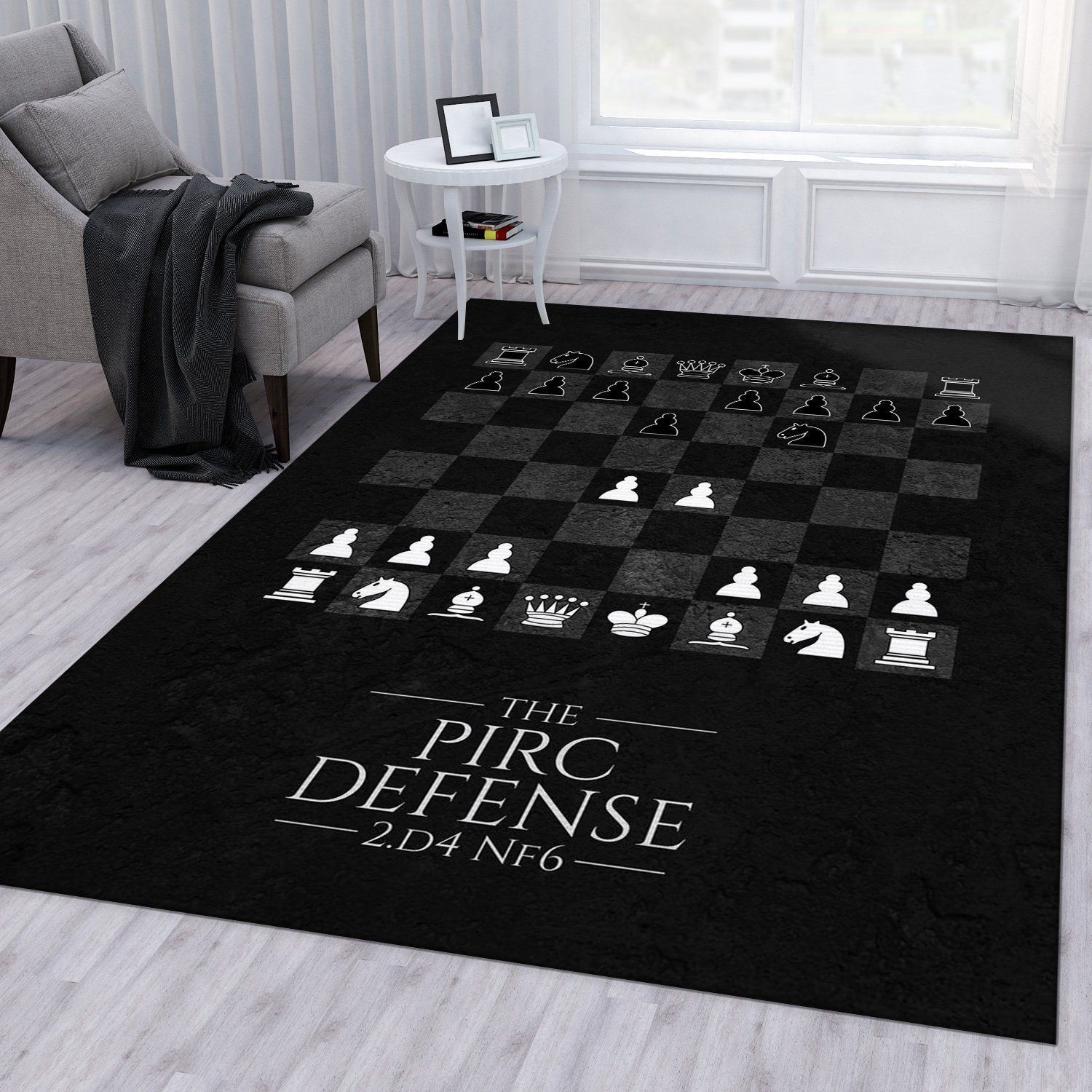 Pirc Defense Chess Rug Bedroom Rug Home US Decor - Indoor Outdoor Rugs