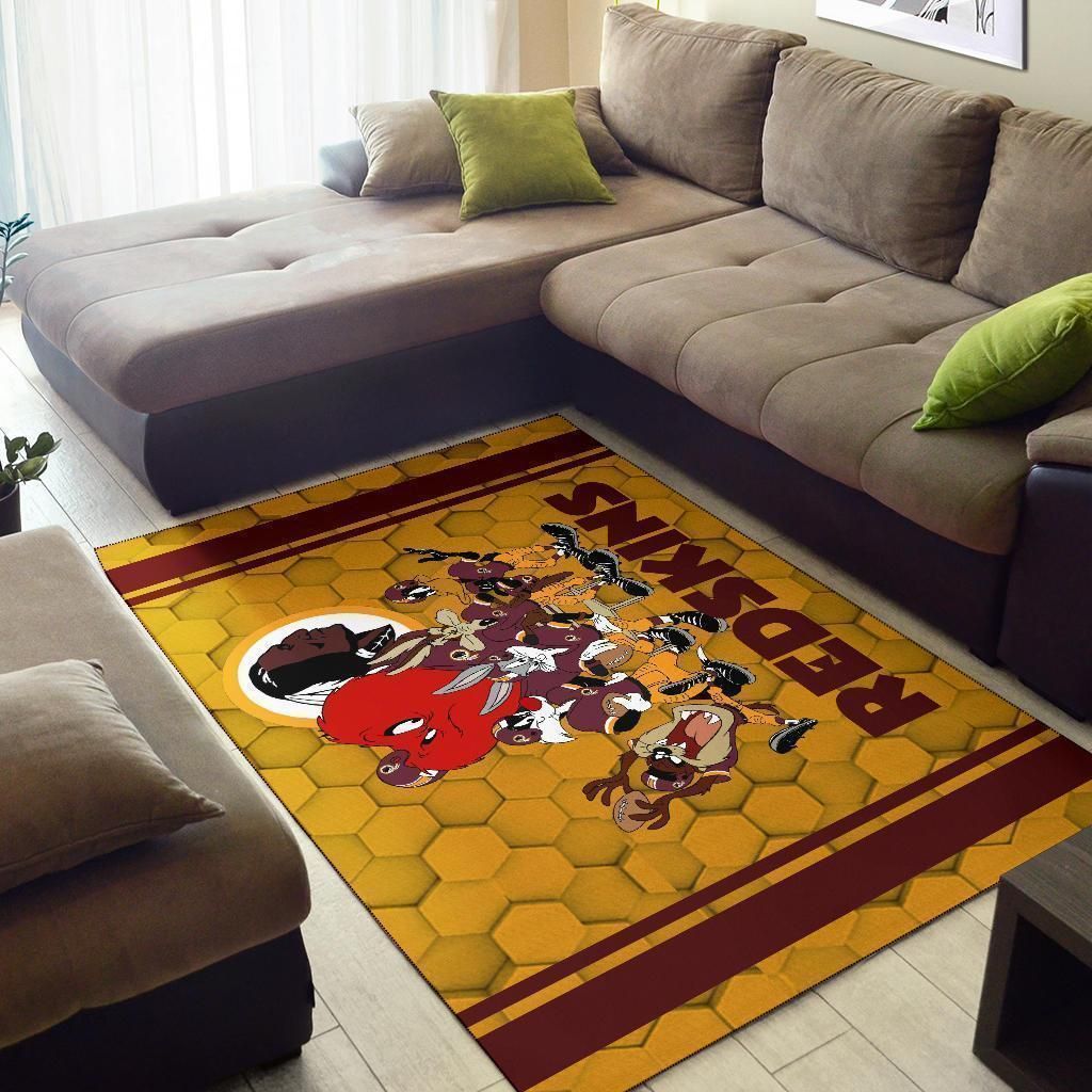 Looney Tunes Washington Team Rug Area Football Carpet Fan - Indoor Outdoor Rugs