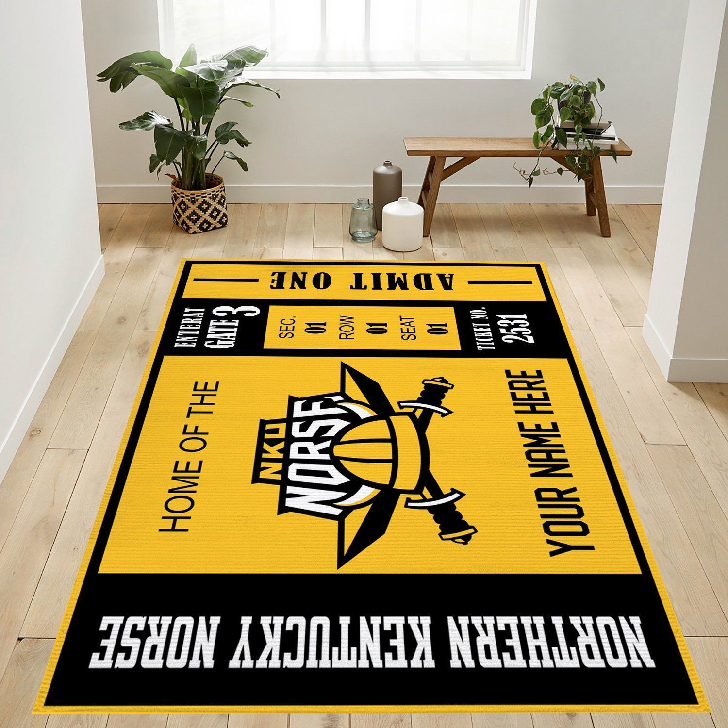 Northern Kentucky Norse Ncaa Customizable Rug, Living Room Rug - Home US Decor - Indoor Outdoor Rugs