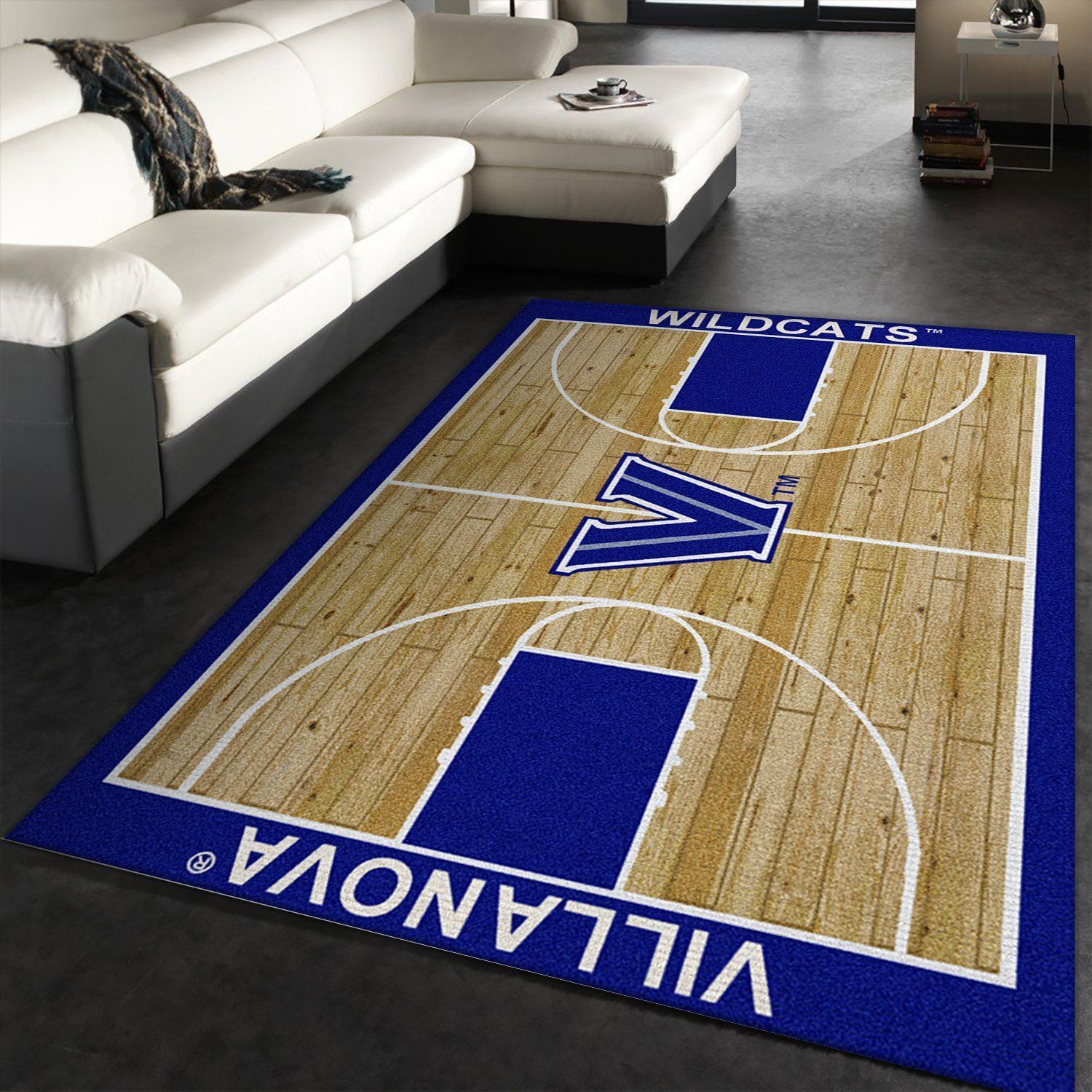 College Home Court Villanova Basketball Team Logo Area Rug, Bedroom Rug, Home Decor Floor Decor - Indoor Outdoor Rugs