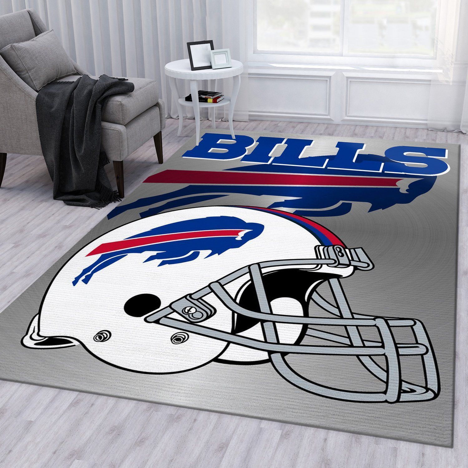 Buffalo Bills Metallic Nfl Rug Living Room Rug Home US Decor - Indoor Outdoor Rugs