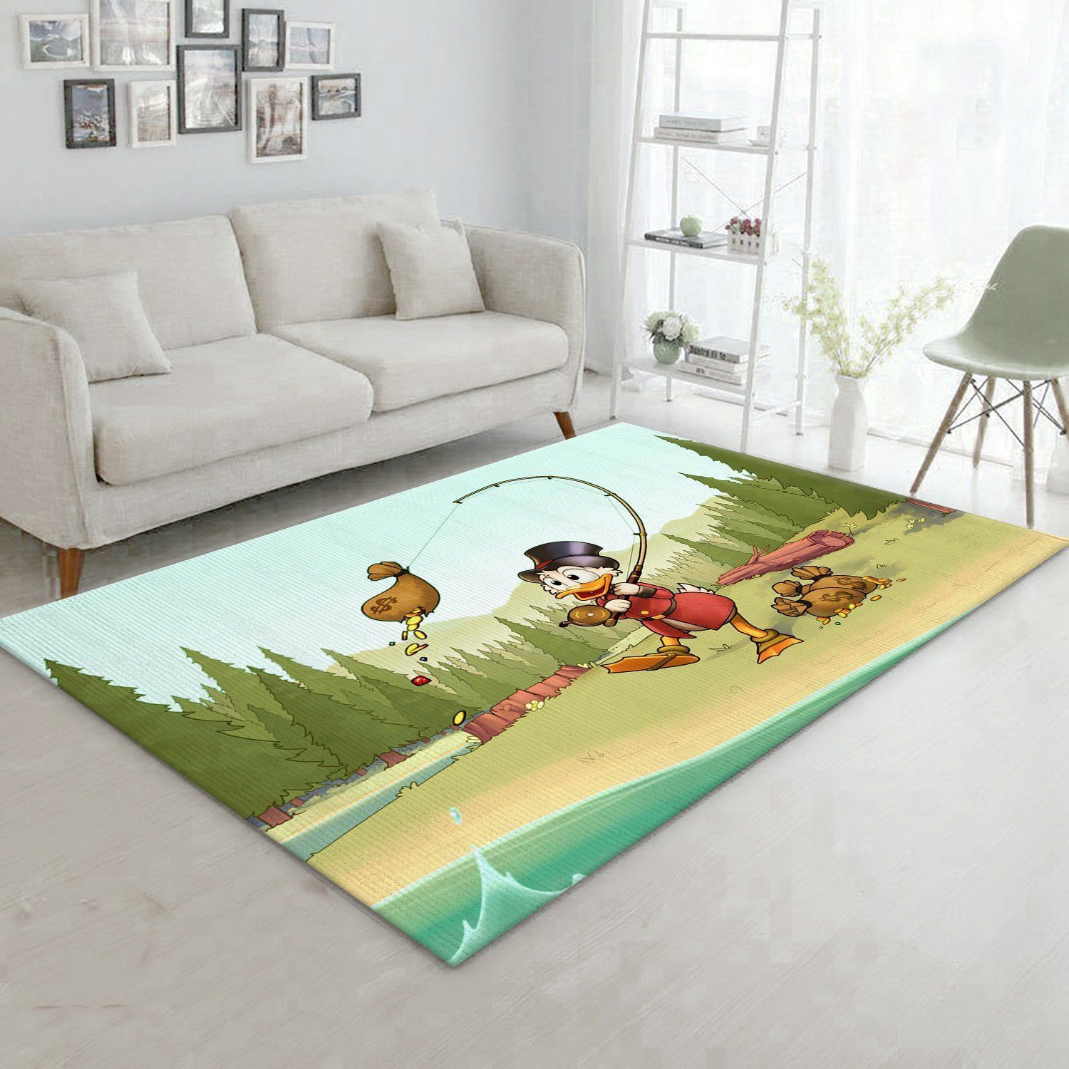 Cartoon Humor Scrooge Mcduck Ducktales Walt Disney Coins Disney Area Rug Bedroom Rug Home Decor Floor Decor - Indoor Outdoor Rugs