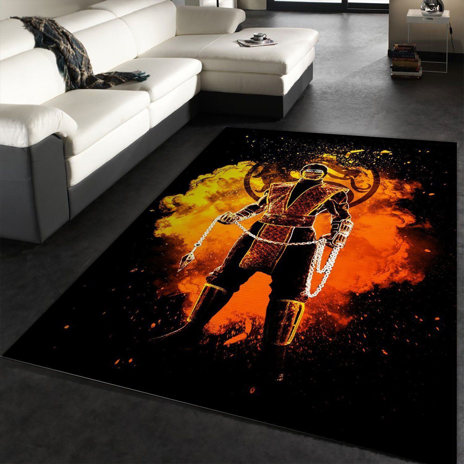 Soul Of The Fire Ninja Anime Hero Area Rug, Bedroom, Home Decor Floor Decor - Indoor Outdoor Rugs